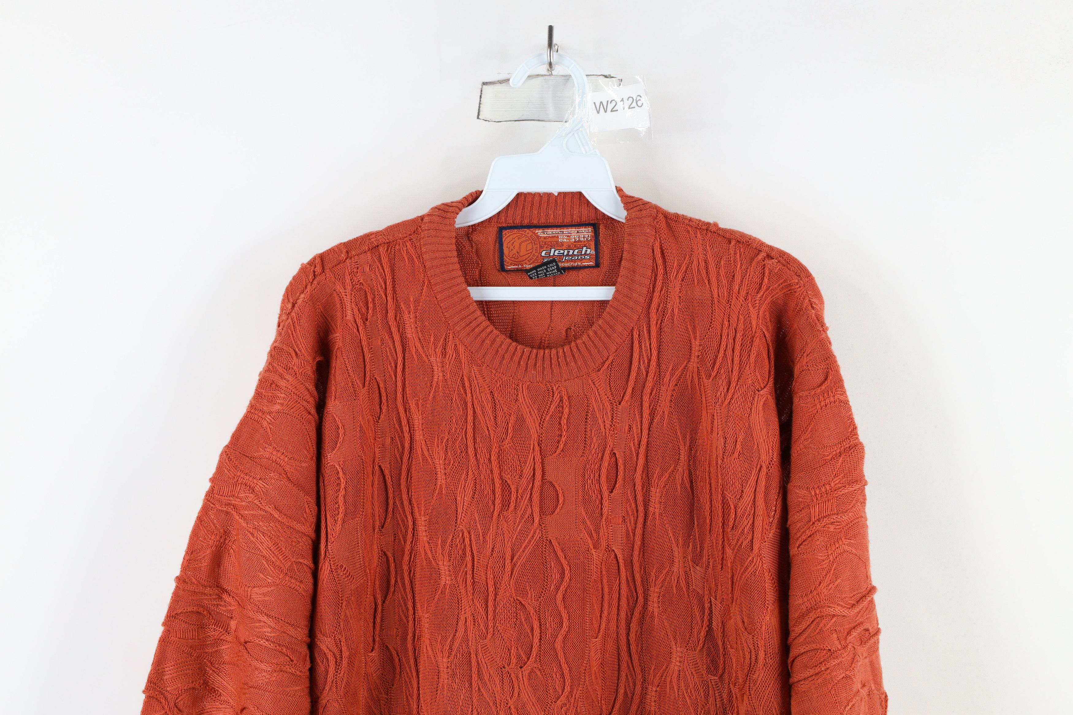 Vintage Vintage 90s Coogi Style Short Sleeve Knit Sweater Orange Size US XL / EU 56 / 4 - 2 Thumbnail