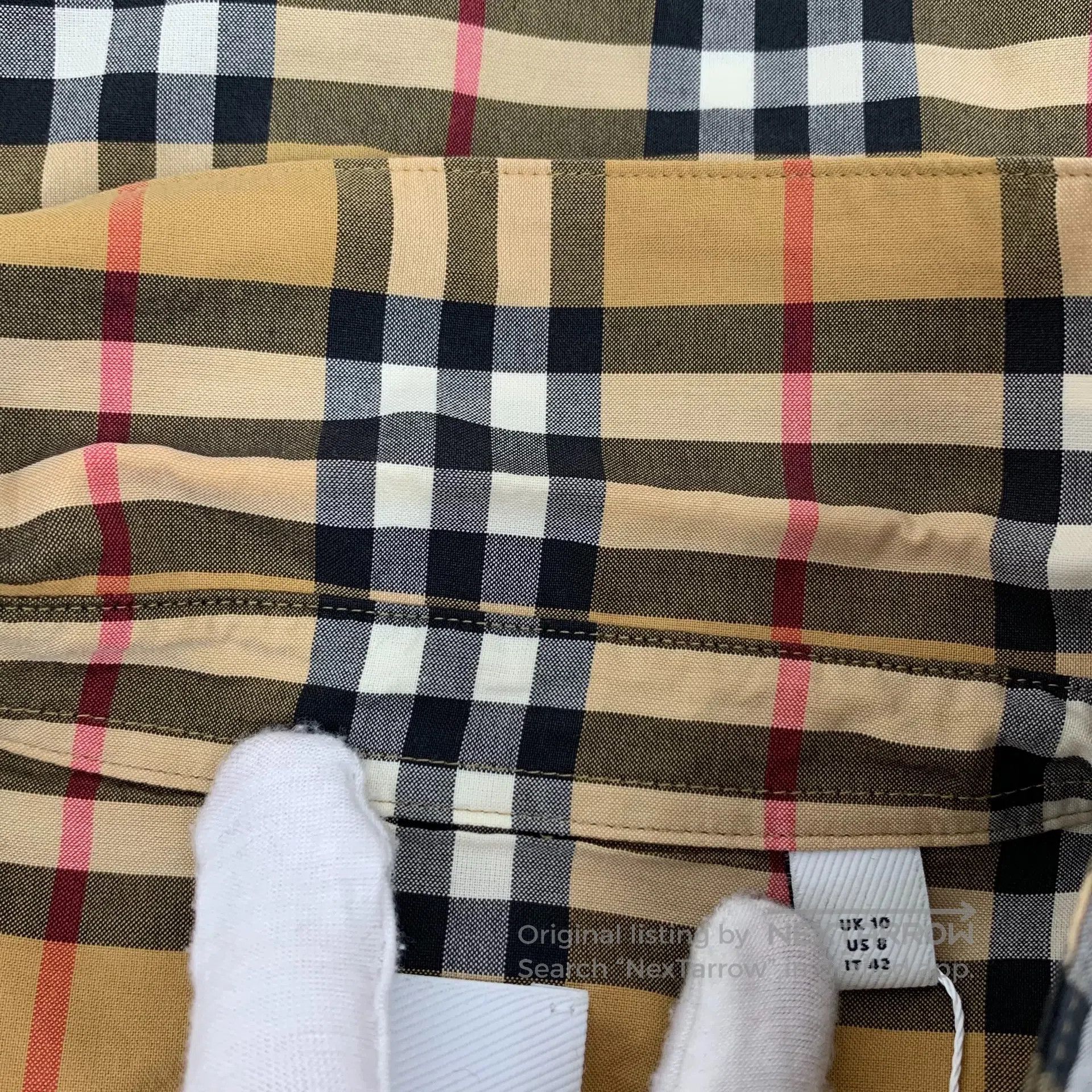 Burberry Burberry Brown Classic Plaid Design Cotton Collar Long Sle Size M / US 6-8 / IT 42-44 - 7 Thumbnail