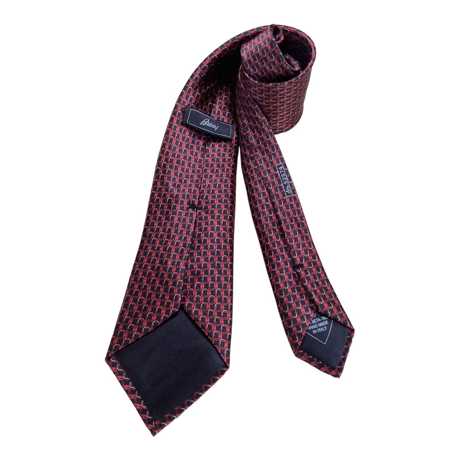 Brioni BRIONI Red Black Geometric Luxury Silk Tie Hand Made In Ital Size ONE SIZE - 1 Thumbnail