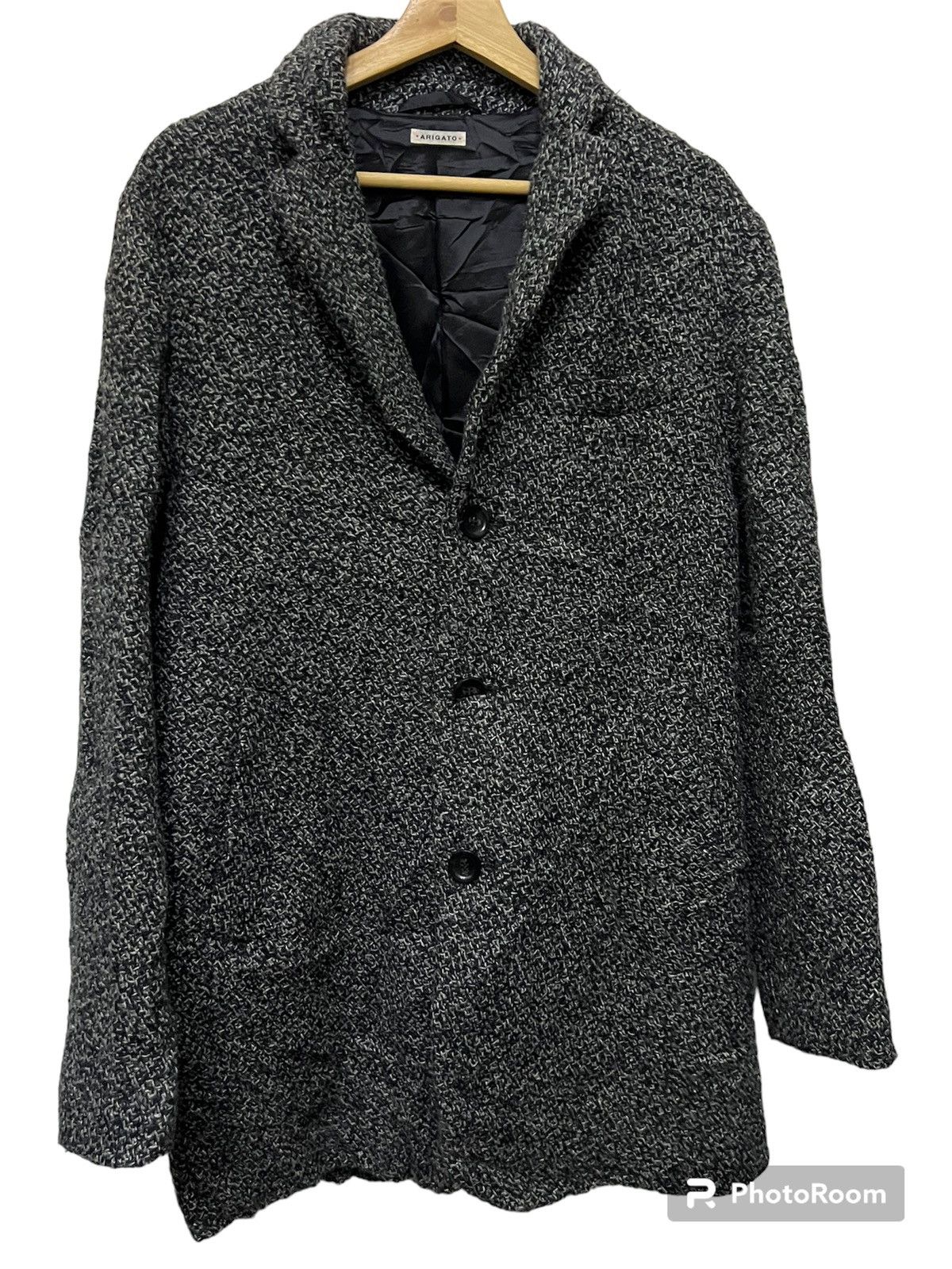 image of Avant Garde x Blue Blue Japan Blue Blue Arigato Wool Pure Indigo Button Jacket in Wool Grey (Size M
