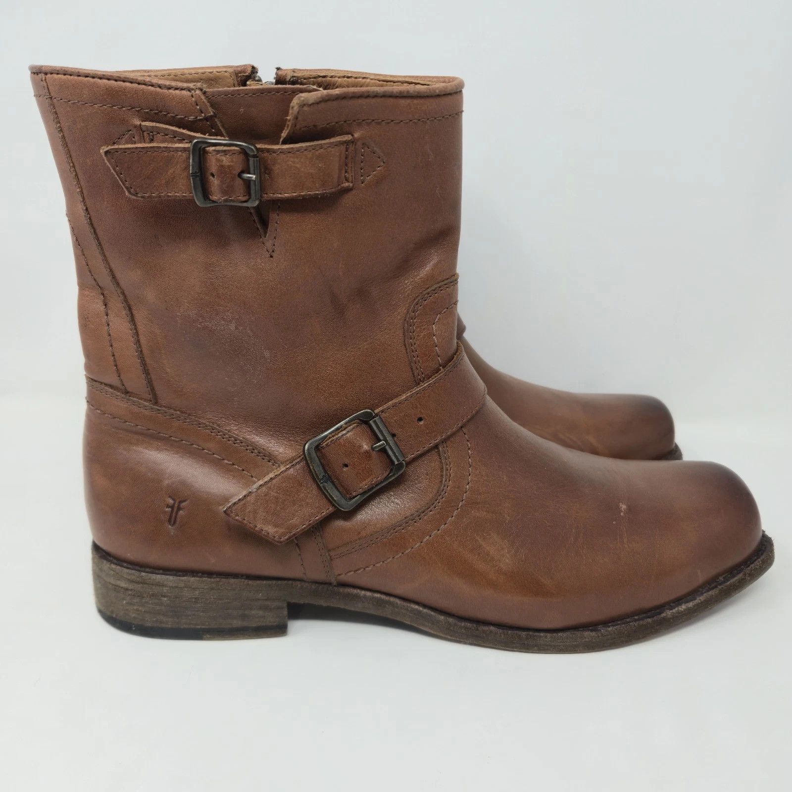 Frye Frye Engineer Boots 10 D Brown Leather Buckle Size US 10 / EU 43 - 4 Thumbnail