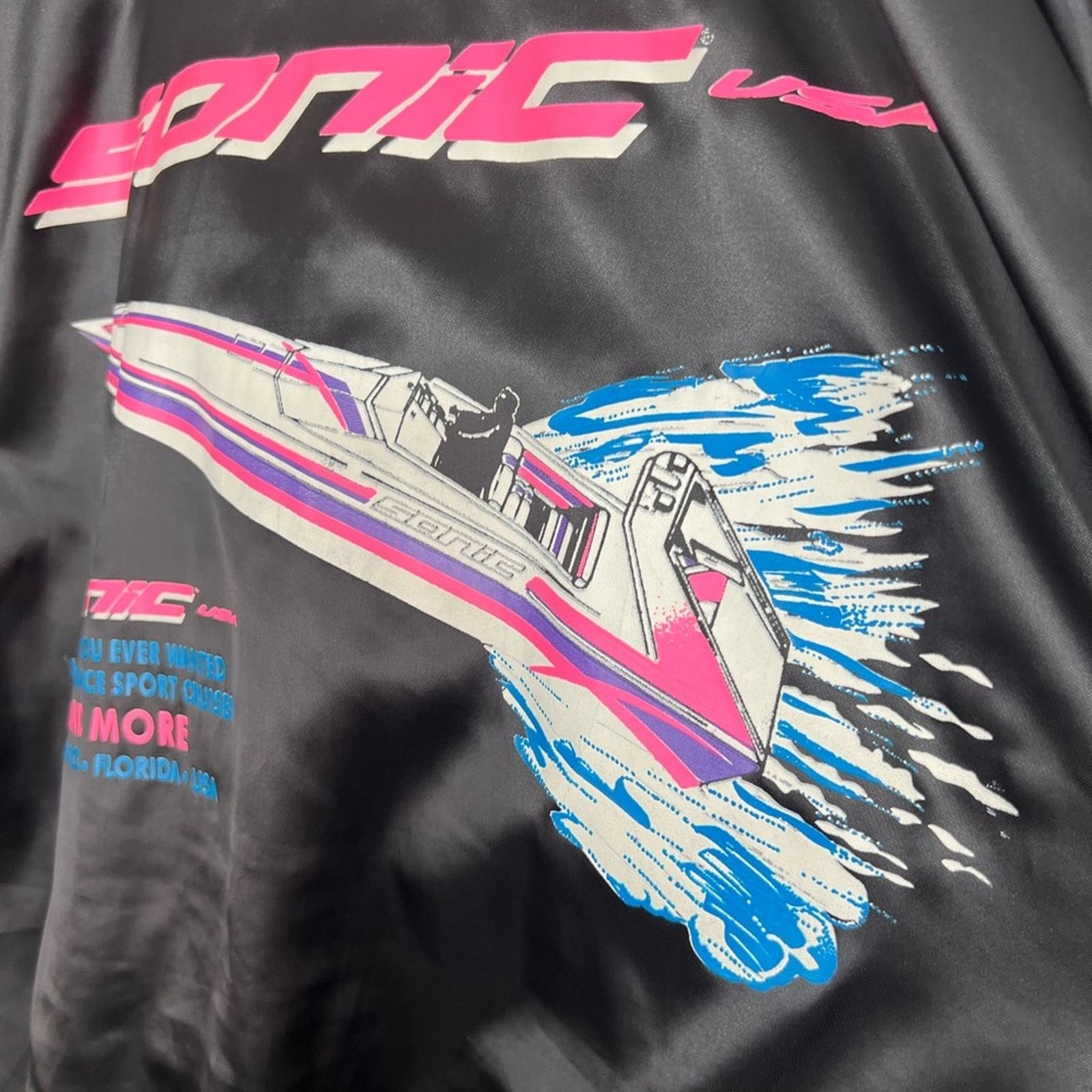 Auburn Sportswear Vintage 80s Sonic Power Boats Satin Racing Jacket XL CLEAN Size US XL / EU 56 / 4 - 6 Thumbnail