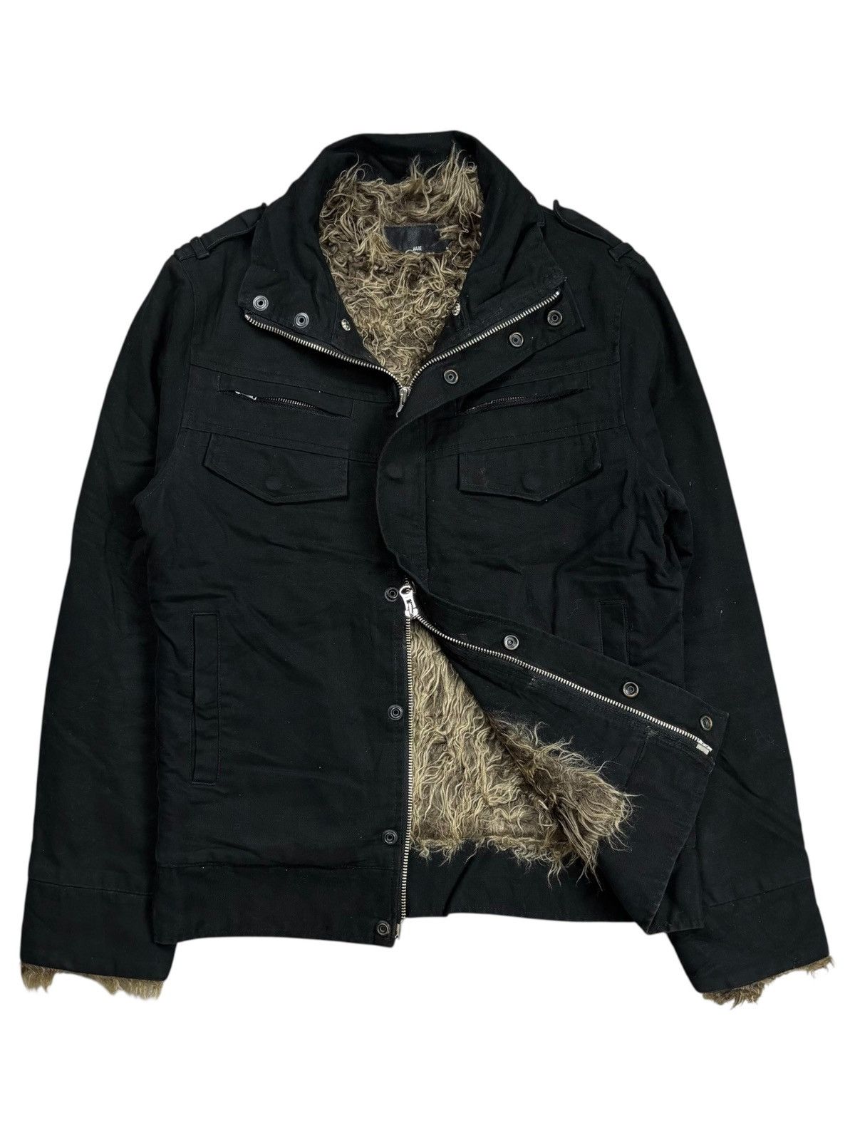 KMRii 2000s Hare - Fur Interior Rider Jacket Size US M / EU 48-50 / 2 - 1 Thumbnail