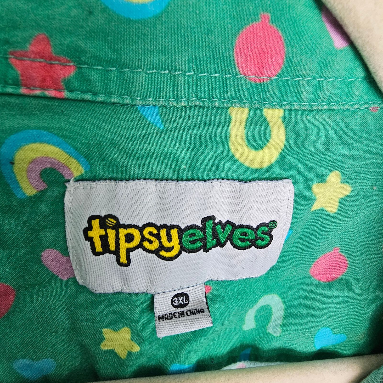 Tipsy Elves Tipsy Elves Shirt Green Lucky Charm Print Button 3XL Size US XXL / EU 58 / 5 - 7 Thumbnail