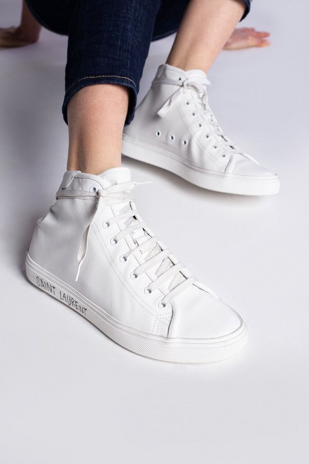 Saint Laurent Paris o1s1wg111024 Malibu Mid-Top Sneakers Smooth Leather in White Size US 10.5 / IT 40.5 - 2 Thumbnail