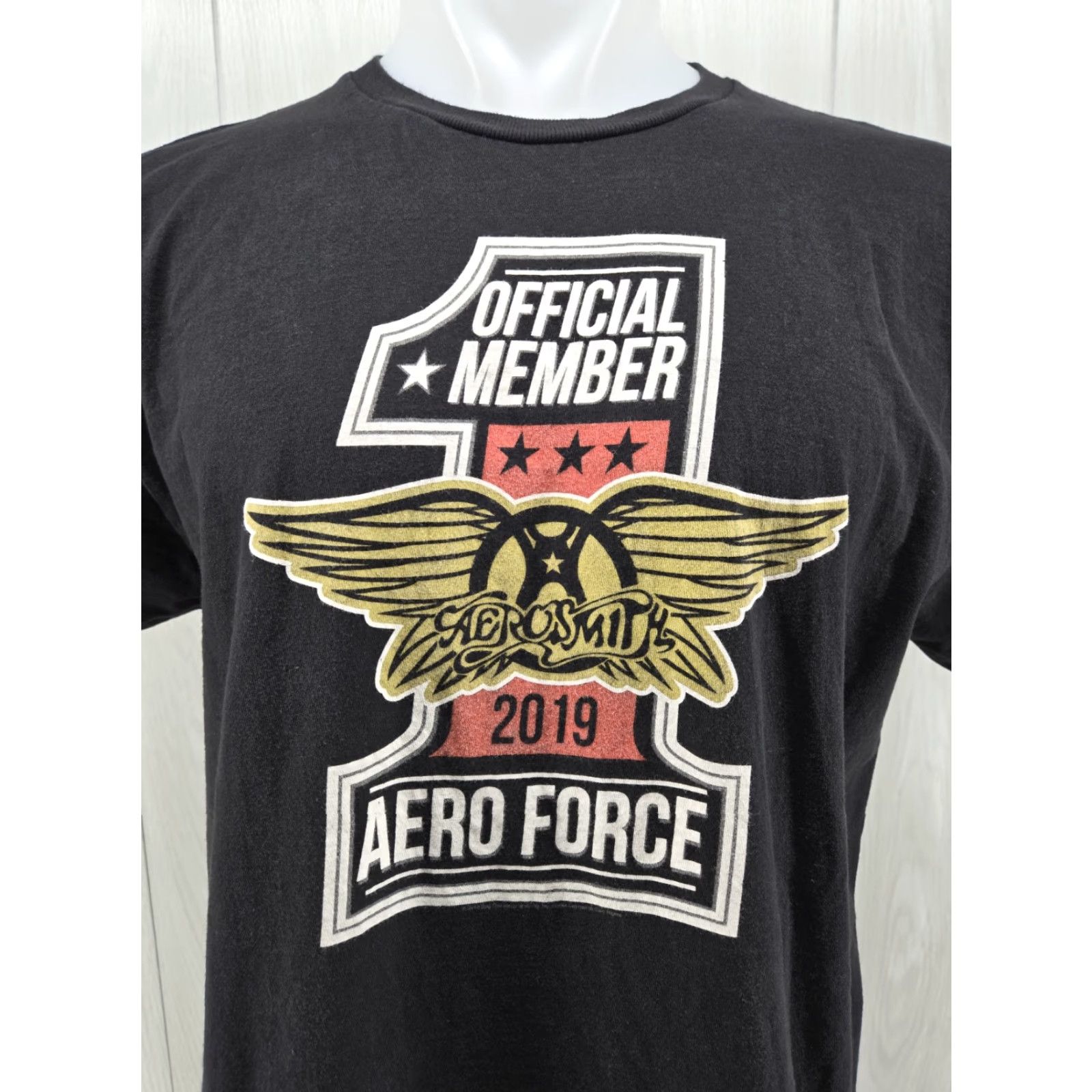Tultex VINTAGE Aerosmith T-Shirt Aero Force One Fan Club 2019 Black Large Mens Shirt Size US L / EU 52-54 / 3 - 3 Thumbnail