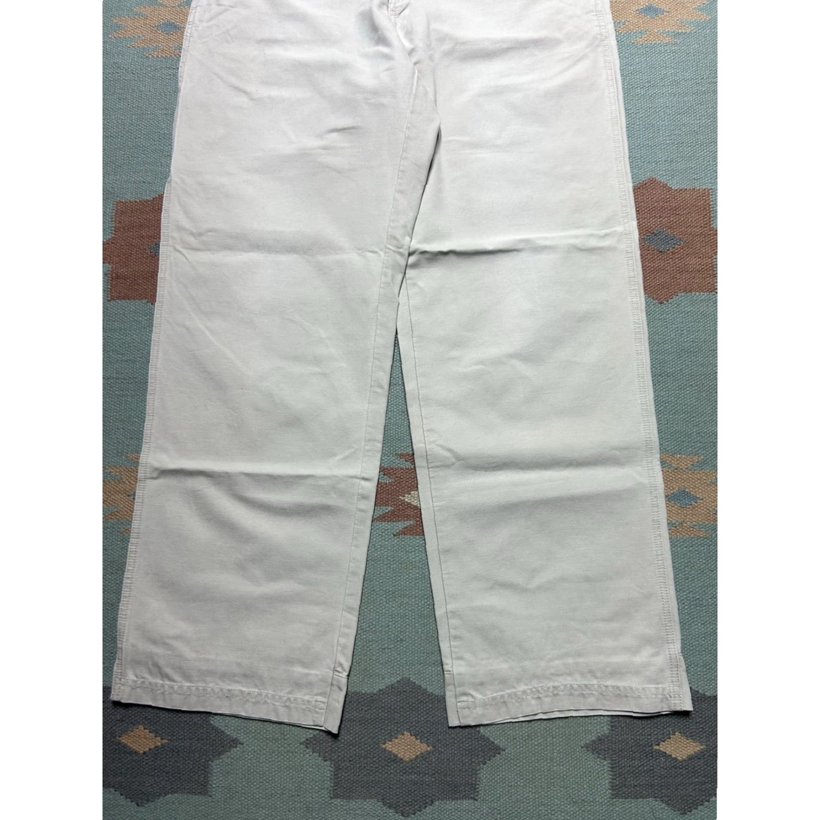 Express VINTAGE Express Carpenter Pants, White, 33x31, Baggy Workwear, Stratton, Skater, 90s Y2K, Mens, Pants Size US 33 - 7 Thumbnail
