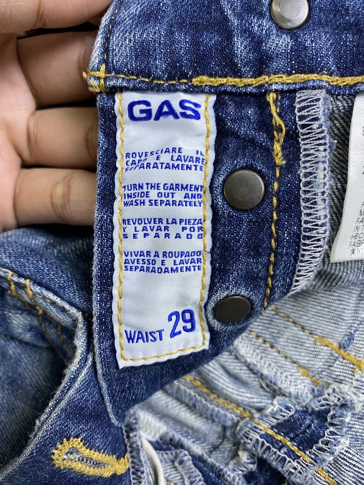 GAS Vintage GAS Distressed Blue Denim Jeans Pants Size US 31 - 15 Thumbnail