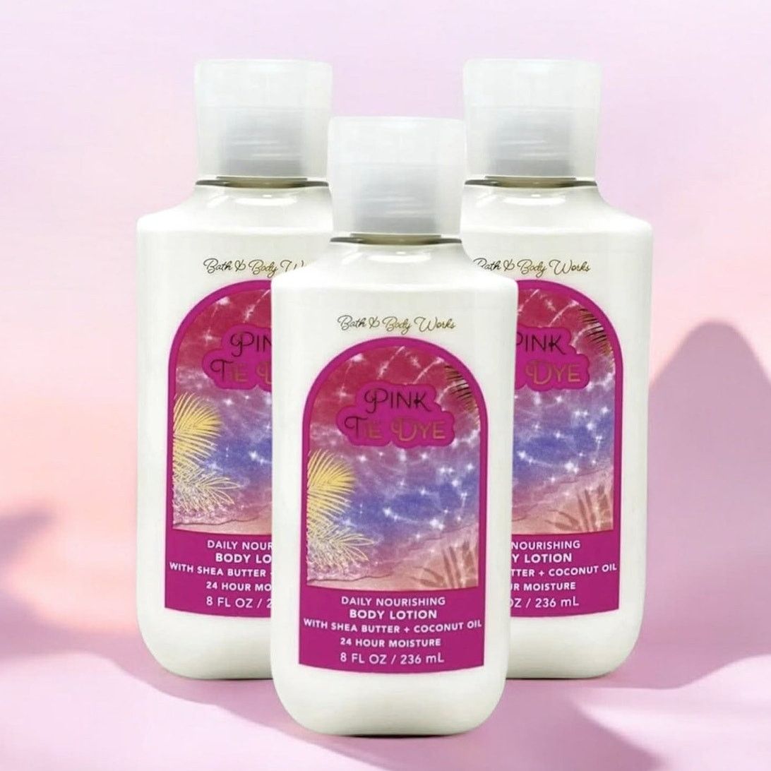 Other NEW 3 Pack Bath & Body Works Pink Tie Dye Daily Lotion Size ONE SIZE - 3 Thumbnail