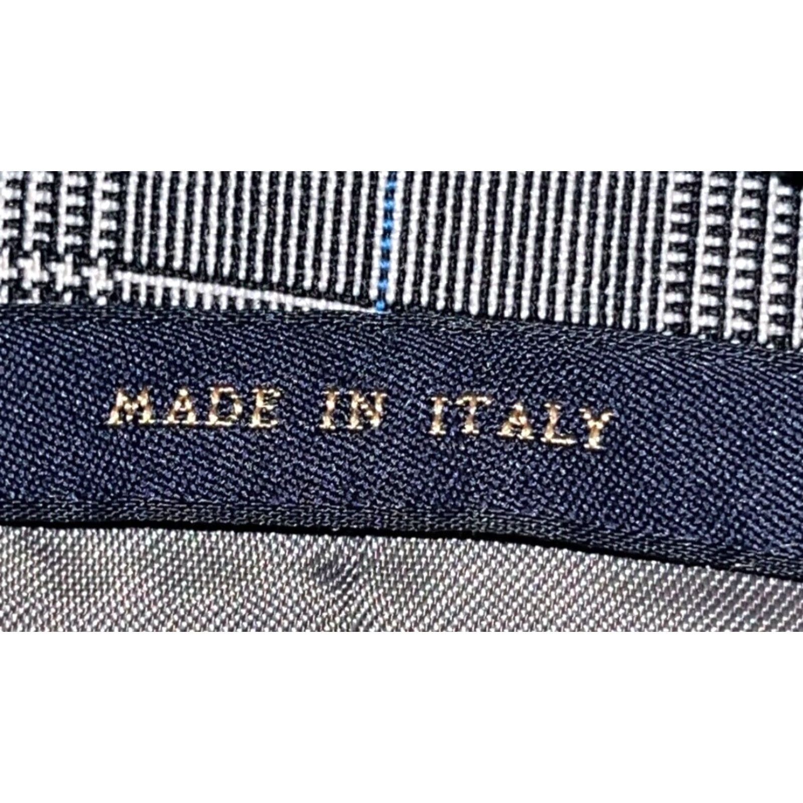 Brooks Brothers Brooks Brothers Blazer / Sport Coat Gray Blue Plaid Wool 40R Mens Italy Regular Notch Two-Button Front Jacket Coat Size 40R - 7 Thumbnail