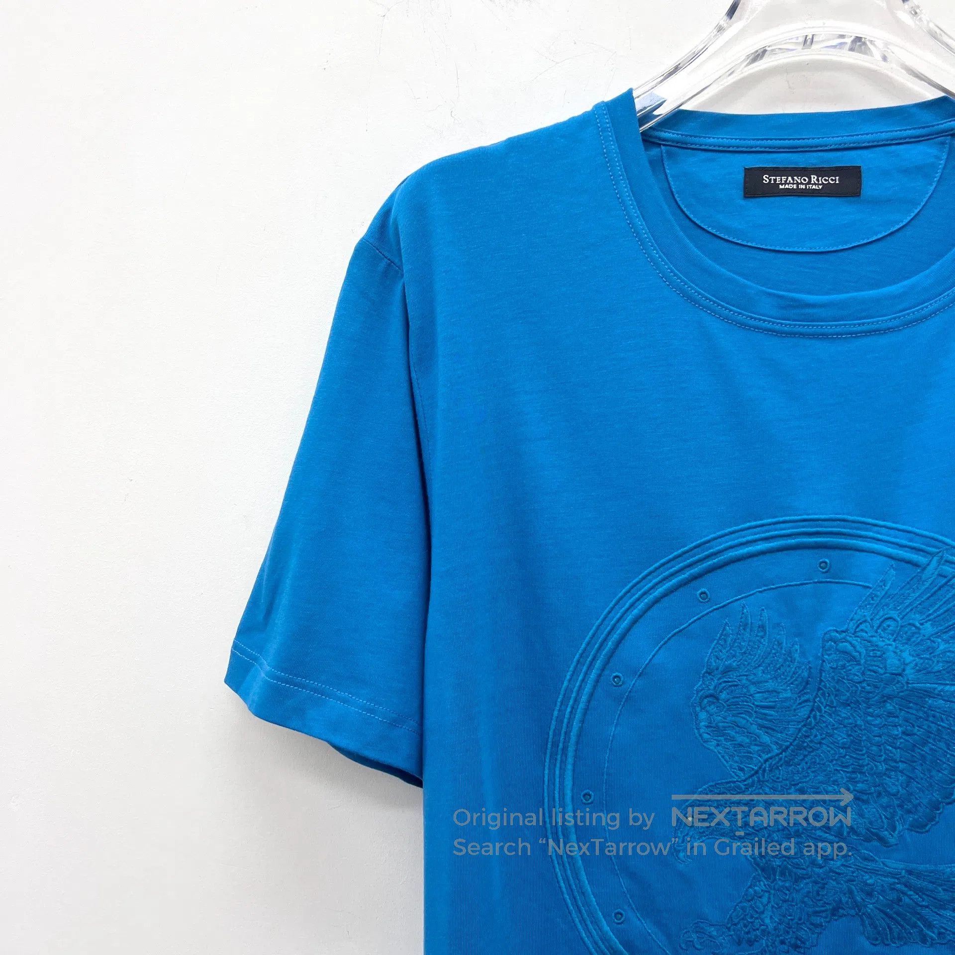 Stefano Ricci Stefano Ricci Blue Eagle Logo Embroidered Cotton Round Nec Size US XS / EU 42 / 0 - 3 Thumbnail