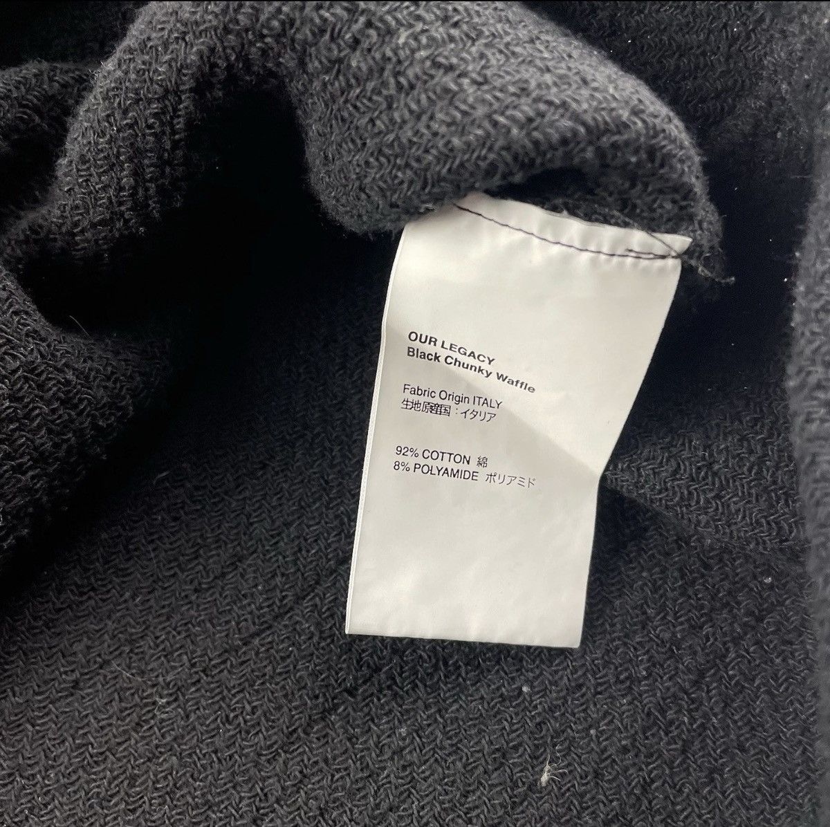 Our Legacy OUR LEGACY Black chunky waffle Knit Size US M / EU 48-50 / 2 - 3 Thumbnail
