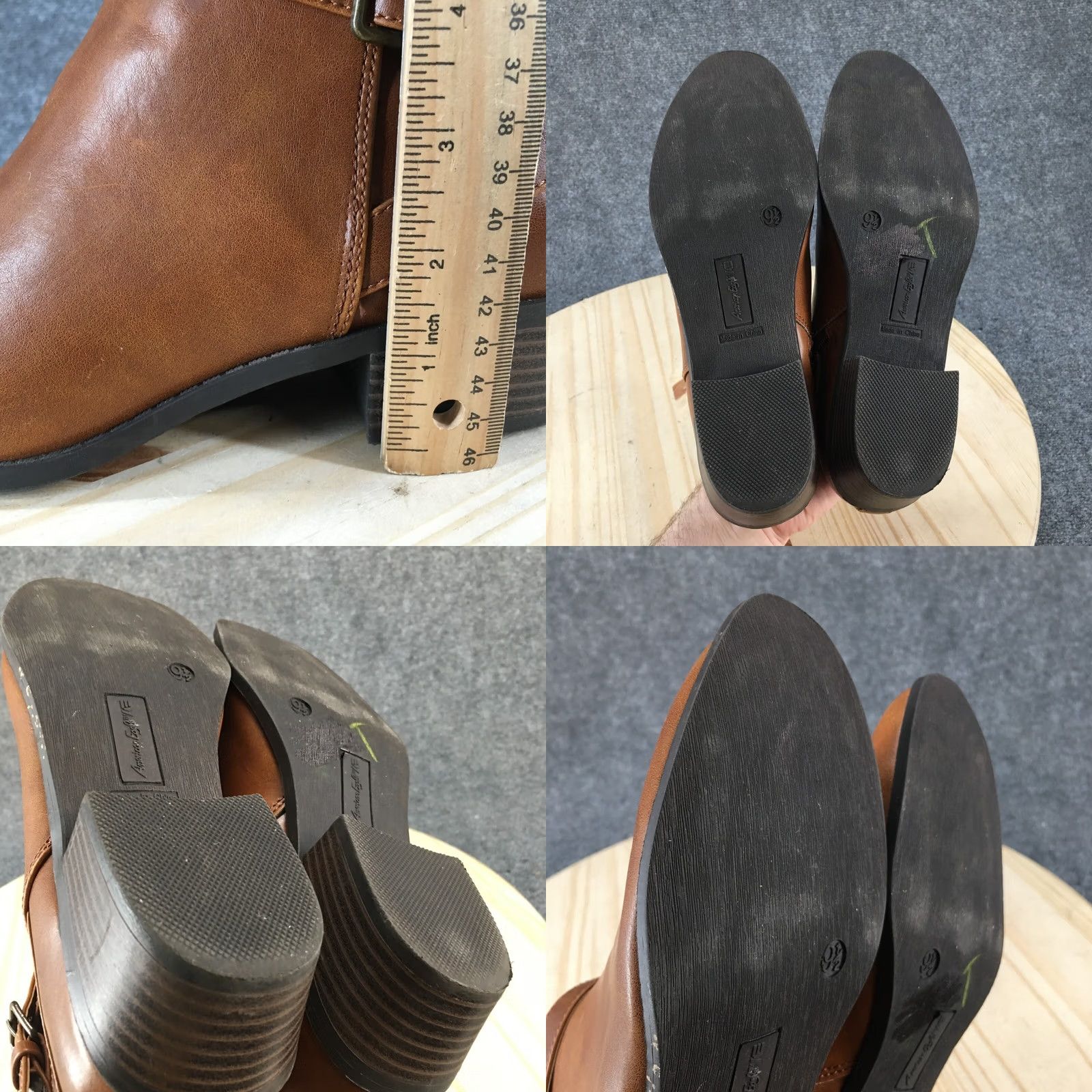 American Eagle Outfitters American Eagle Boots Womens 9.5 Ankle Bootie Brown Faux Leather Casual Block Size US 10 / IT 40 - 9 Thumbnail