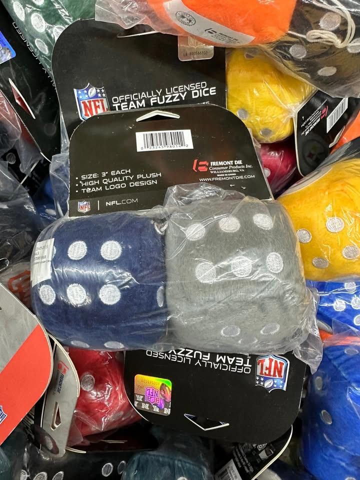 Designer Seattle Seahawks Fuzzy Dice New NFL (2) Size ONE SIZE - 3 Thumbnail