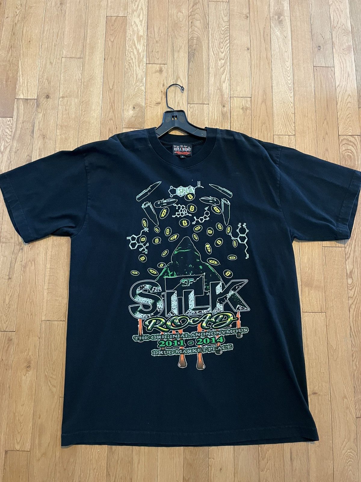 image of Made In USA Superficial La Silk Road Tee in Black, Men's (Size Large)