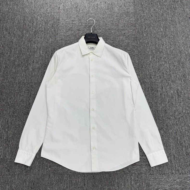 Hermes Hermes Solid Color Shirt - dmc Size US L / EU 52-54 / 3 - 1 Thumbnail