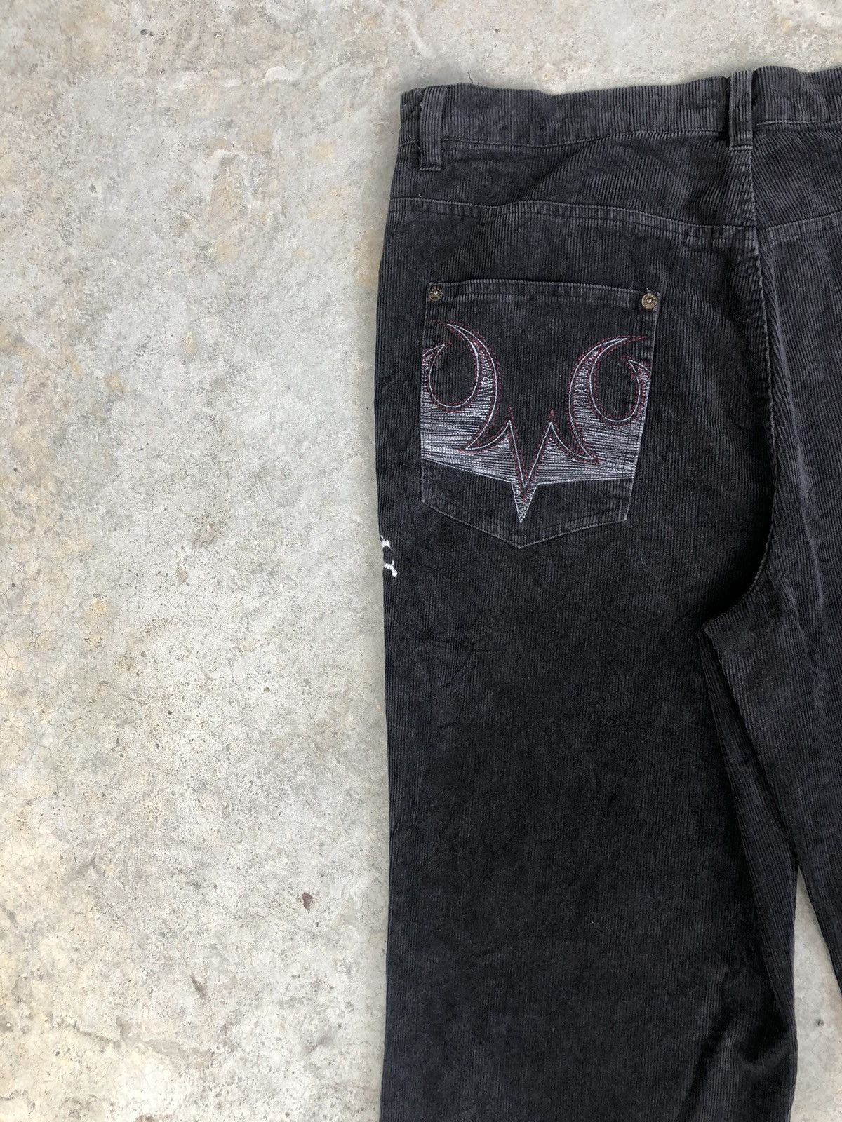 Dragonfly Rare Sex Pistols Flared Embroidered Corduroy Size US 37 - 10 Thumbnail