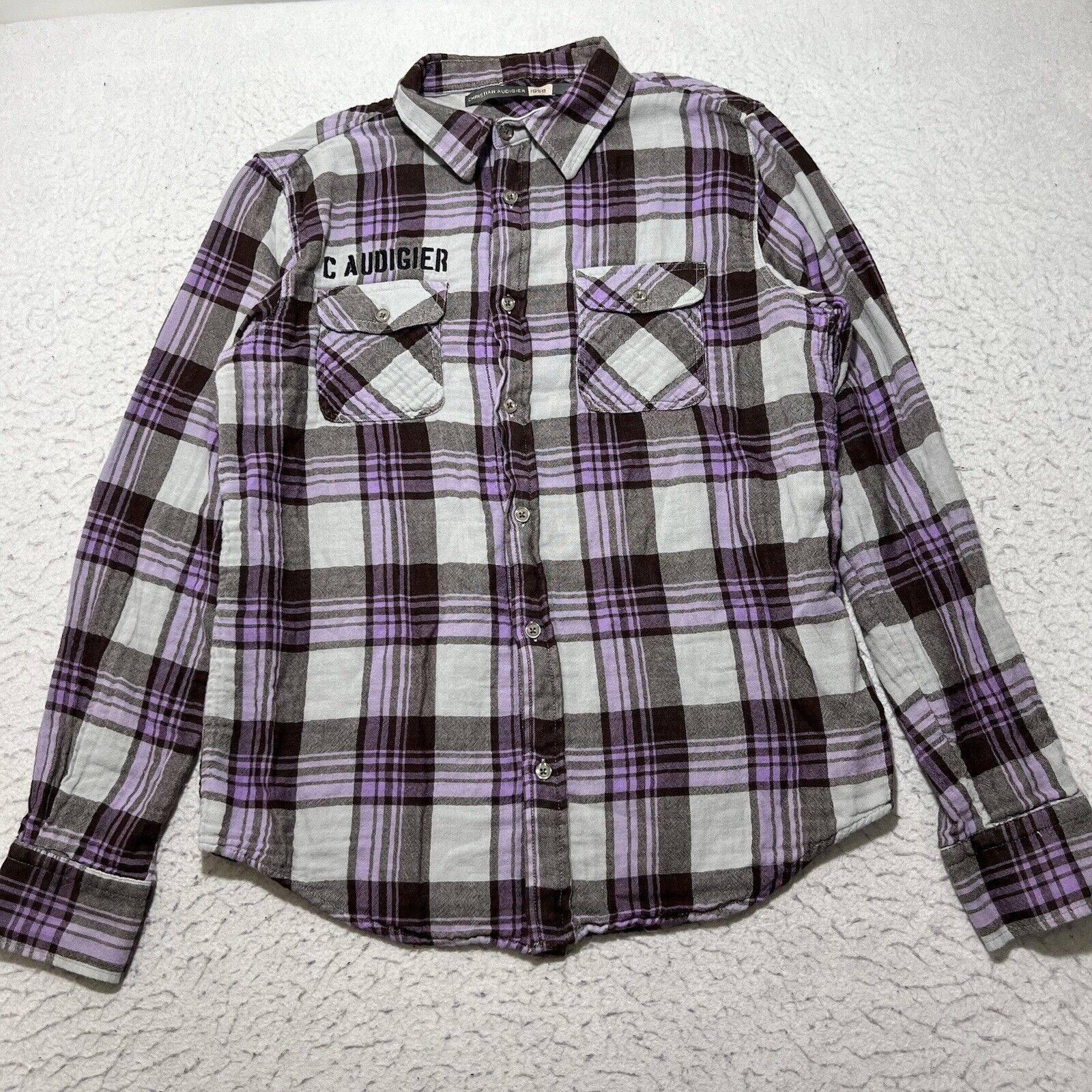 Christian Audigier Christian Audigier Plaid Button Down Long Sleeve Shirt Size L / US 10 / IT 46 - 1 Thumbnail
