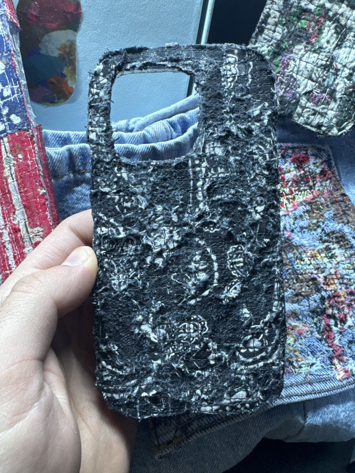 Japanese Brand Black distressed boro iphone case Size ONE SIZE - 1 Thumbnail