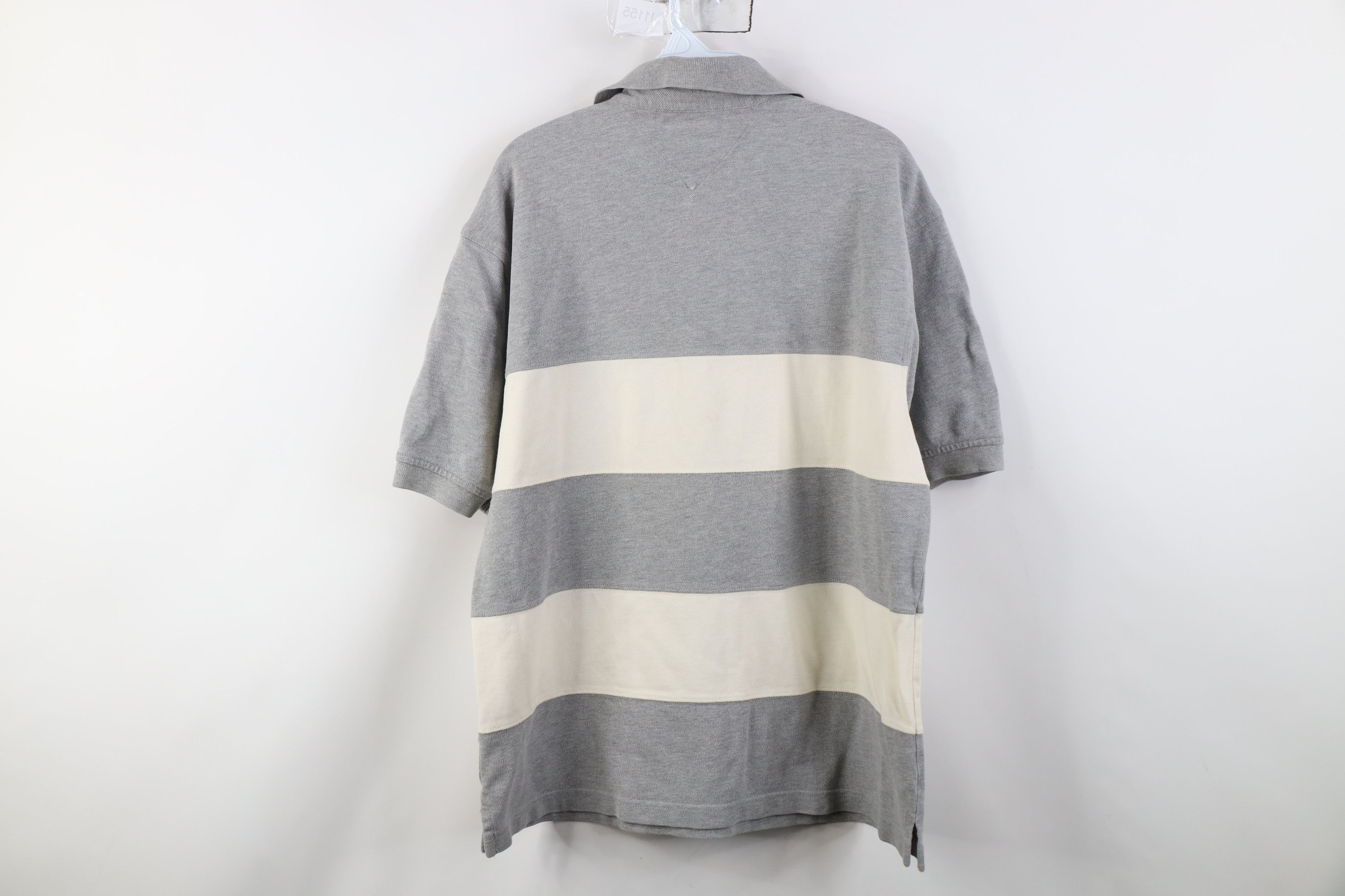 Tommy Hilfiger Vintage 90s Tommy Hilfiger Striped Rugby Polo Shirt Gray Size US L / EU 52-54 / 3 - 13 Thumbnail