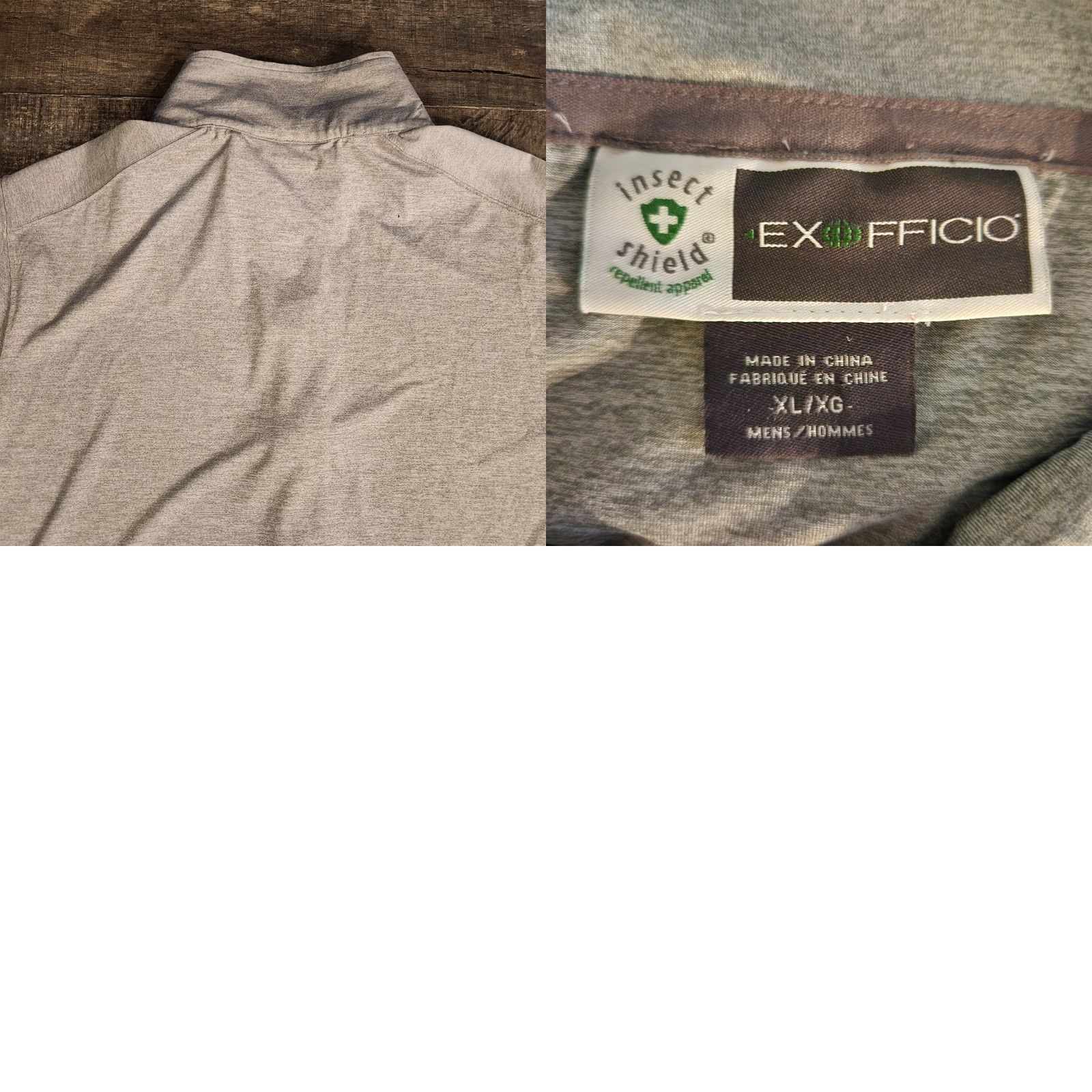 ExOfficio ExOfficio 1/2 Zip Pullover Mens XL Insect Shield Performance Stretch Gray Hiking Shirt Size US XL / EU 56 / 4 - 9 Thumbnail