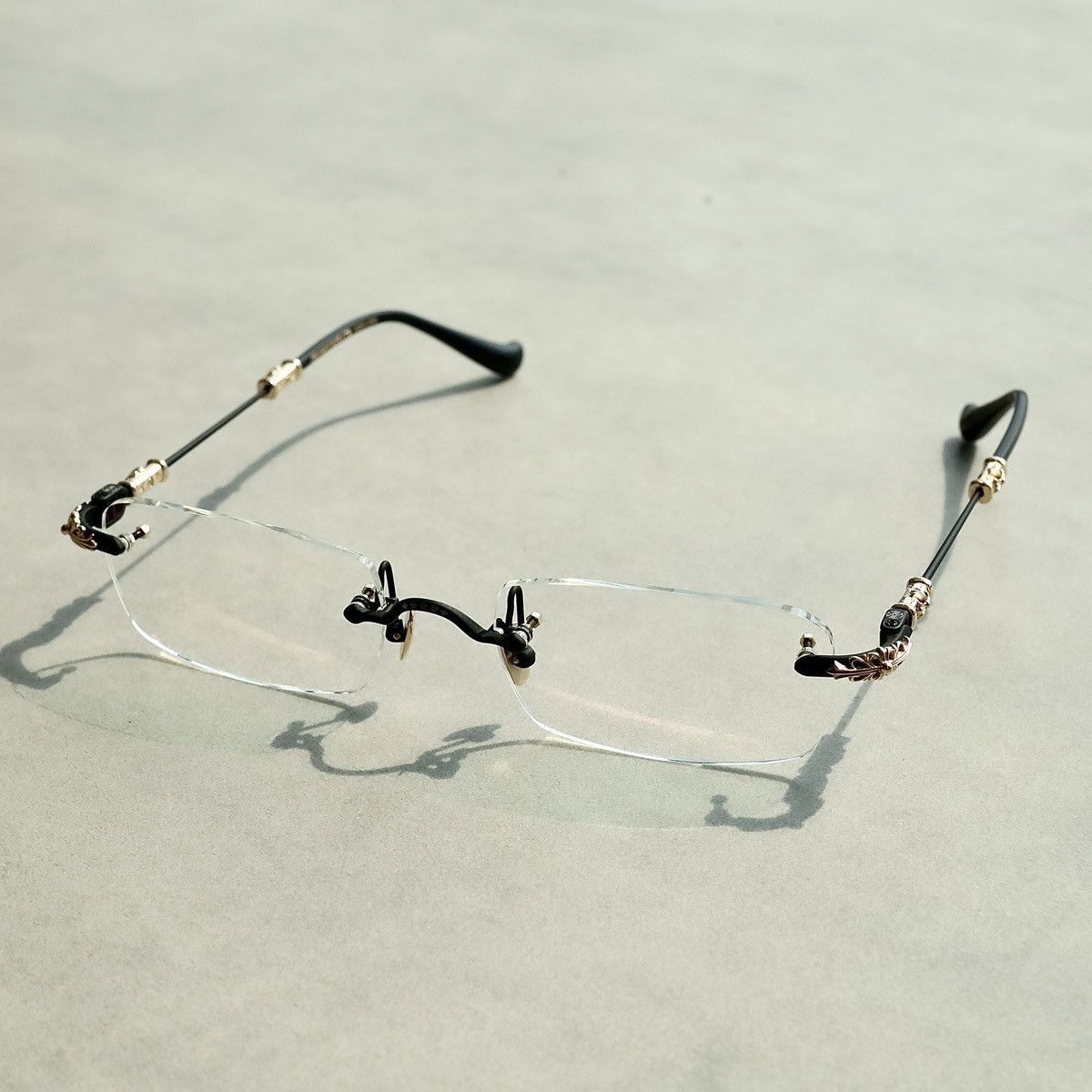 image of Chrome Hearts Pills Iii Glasses in Black, Men's