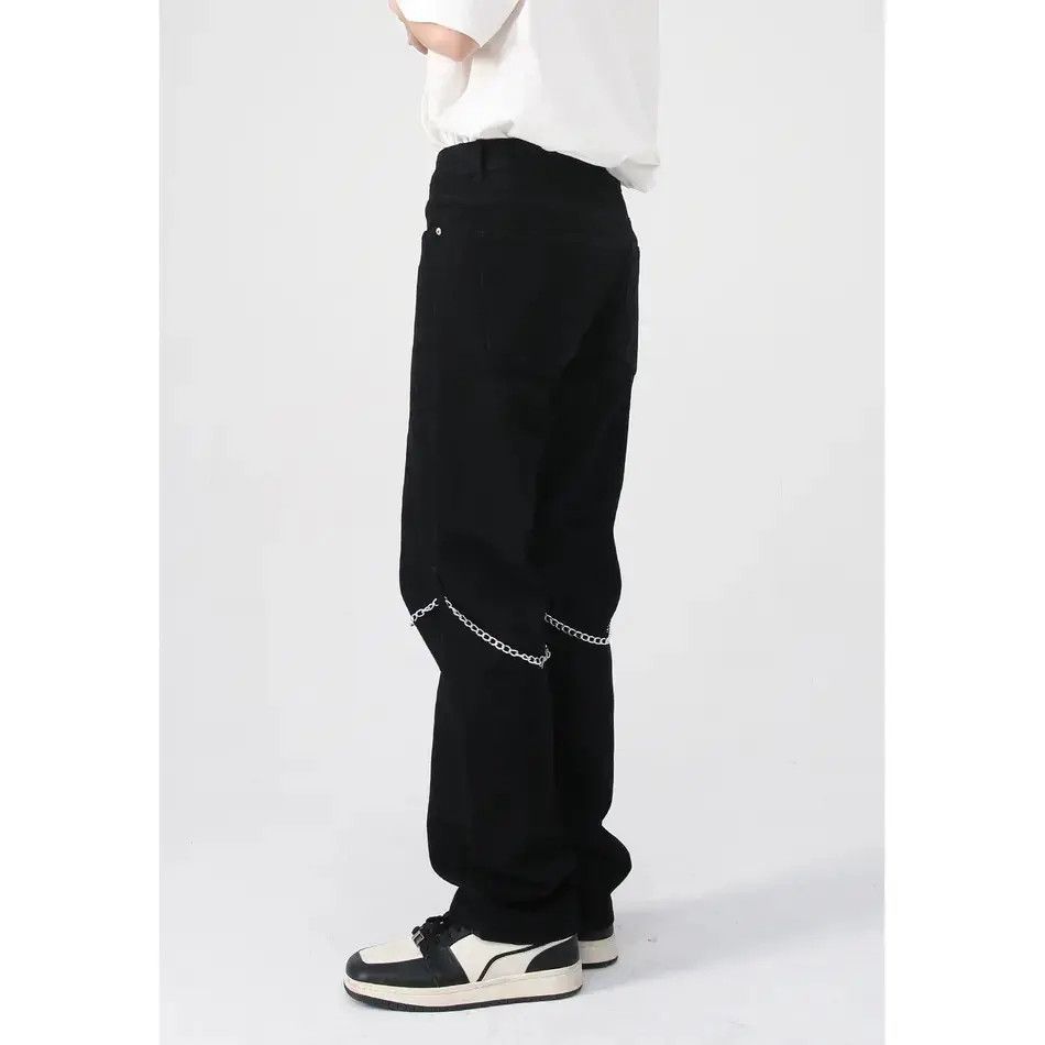 Japanese Brand Retro loose straight leg high street zipper jeans Size US 32 / EU 48 - 2 Thumbnail