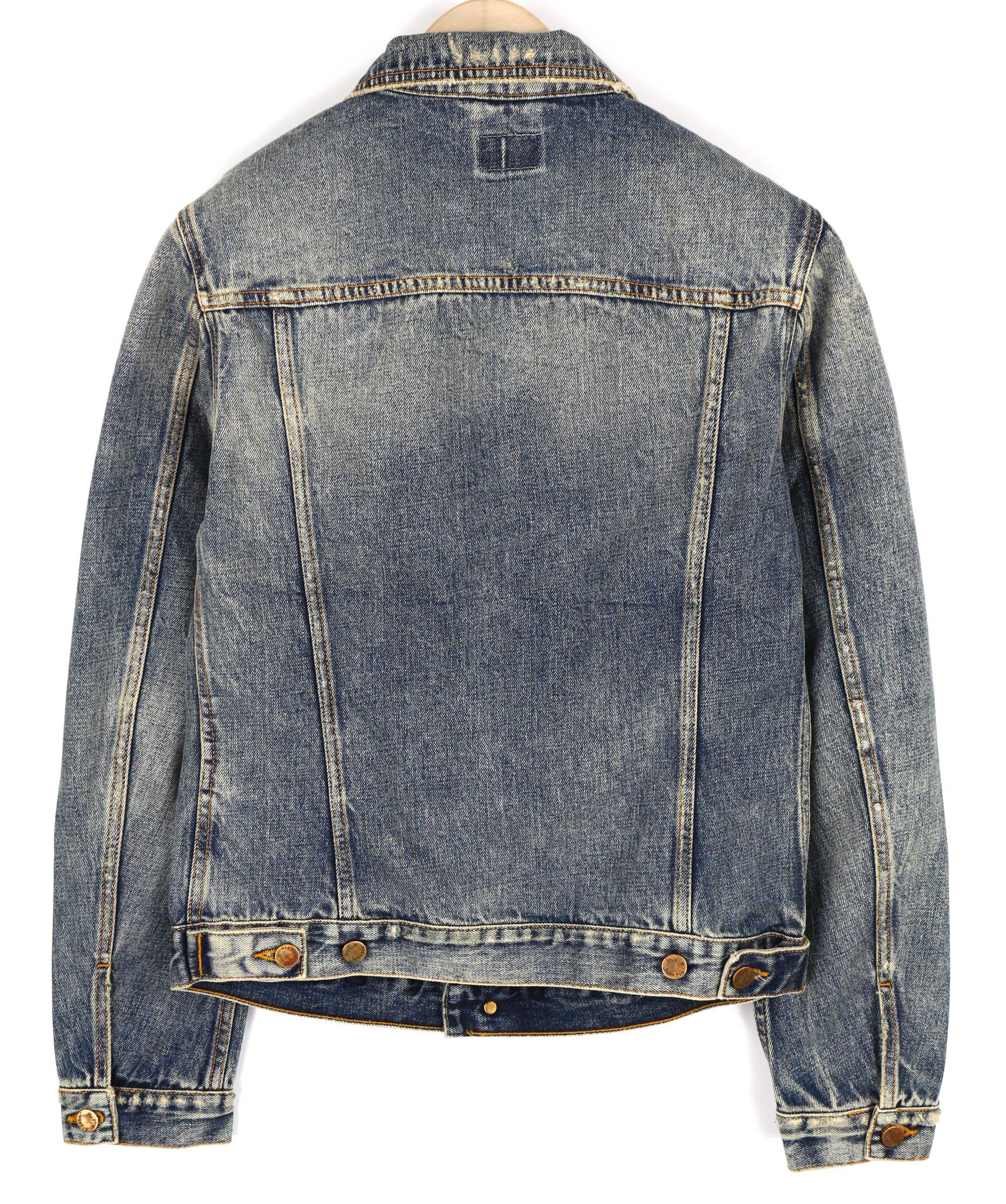 Nudie Jeans BILLY S Shimmering Indigo Washed Ripped Polo Jacket 82491 Size US S / EU 44-46 / 1 - 2 Thumbnail