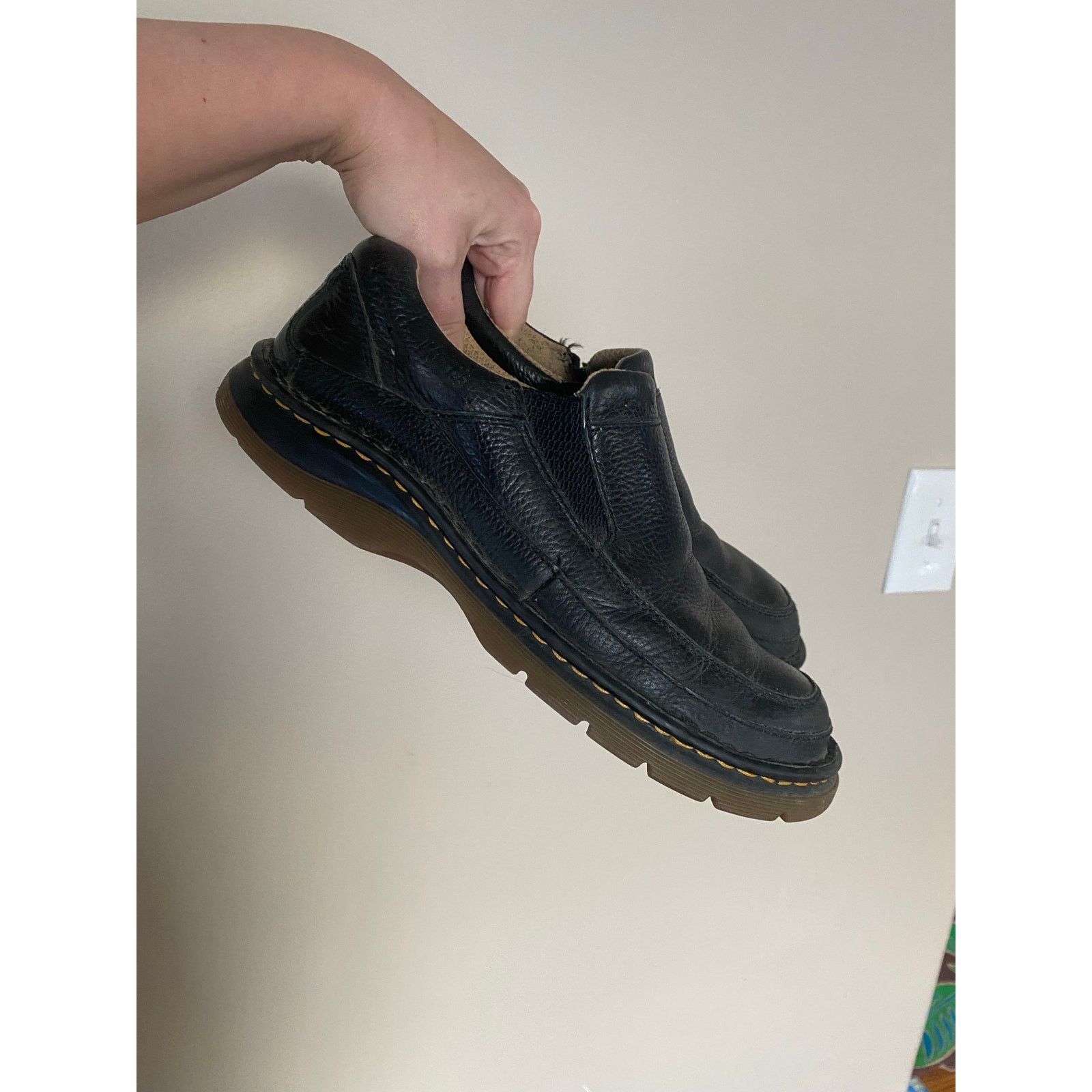 Dr. Martens Dr Martens Black Leather Slip On Shoes 11198 Men 9 Womens 10 Size US 9 / EU 42 - 1 Thumbnail