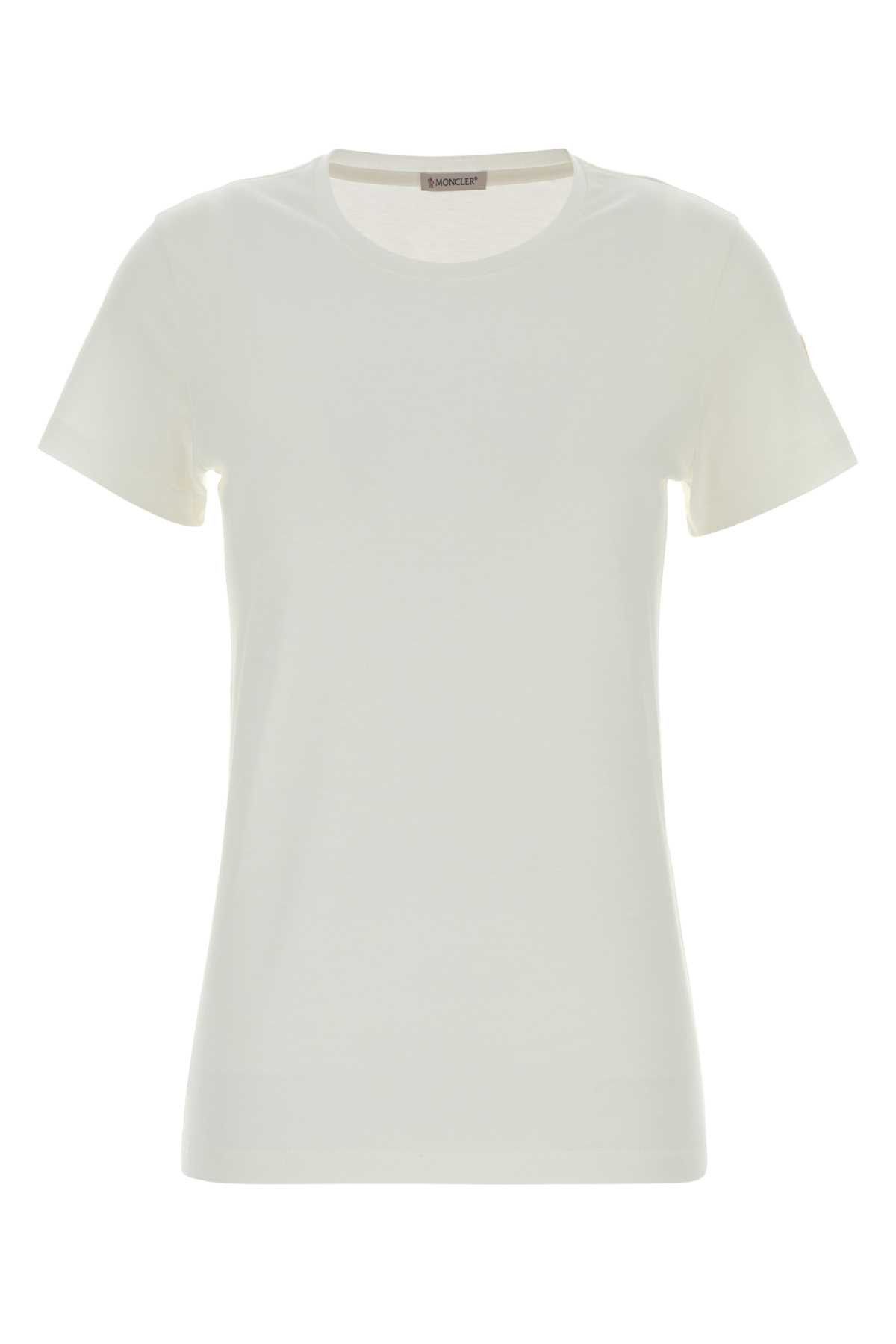 Moncler White Cotton T-Shirt Size XS / US 0-2 / IT 36-38 - 1 Thumbnail