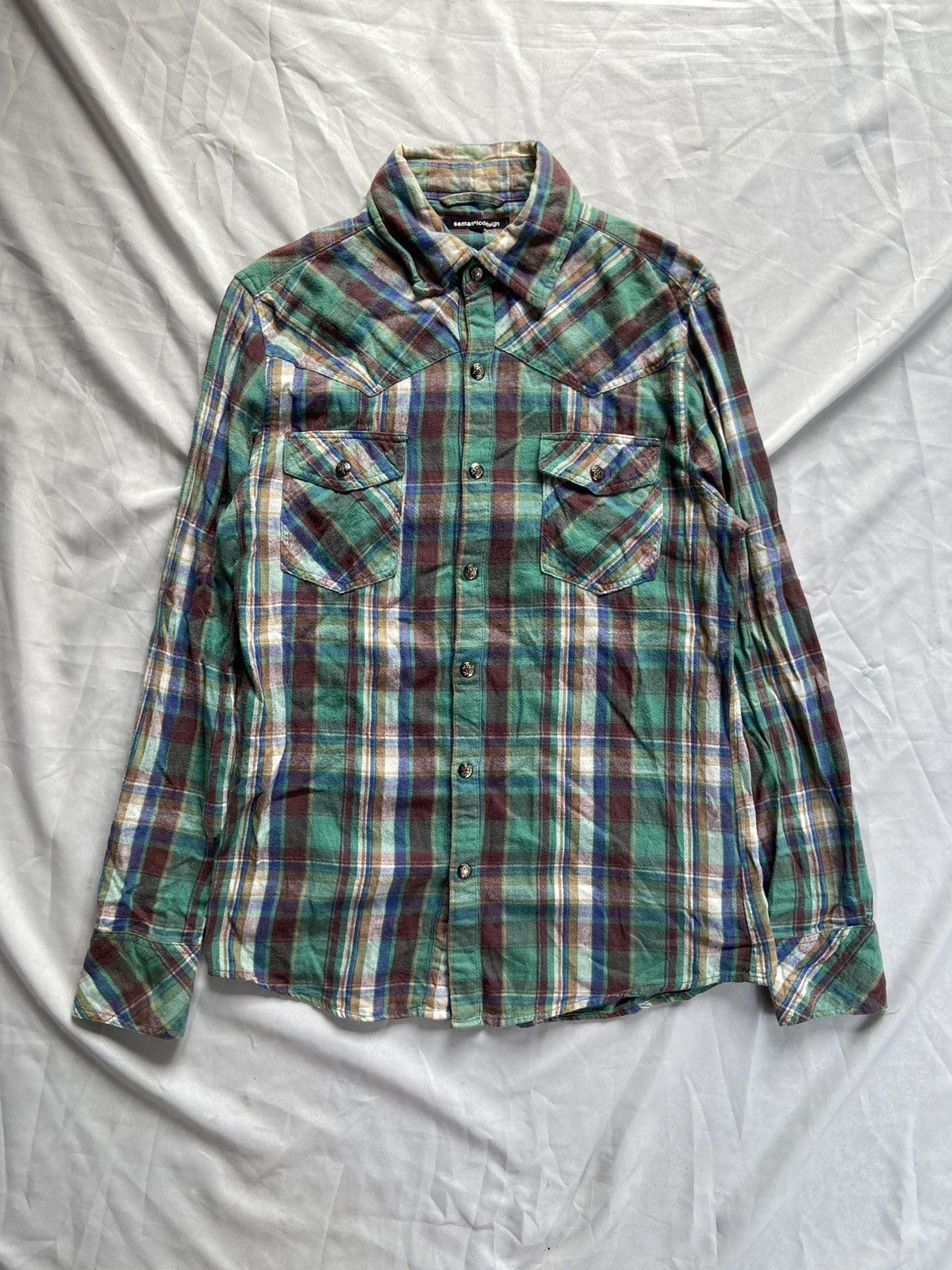 image of If Six Was Nine x Semantic Design Casual Button Down Shirt in Green, Men's (Size Medium)