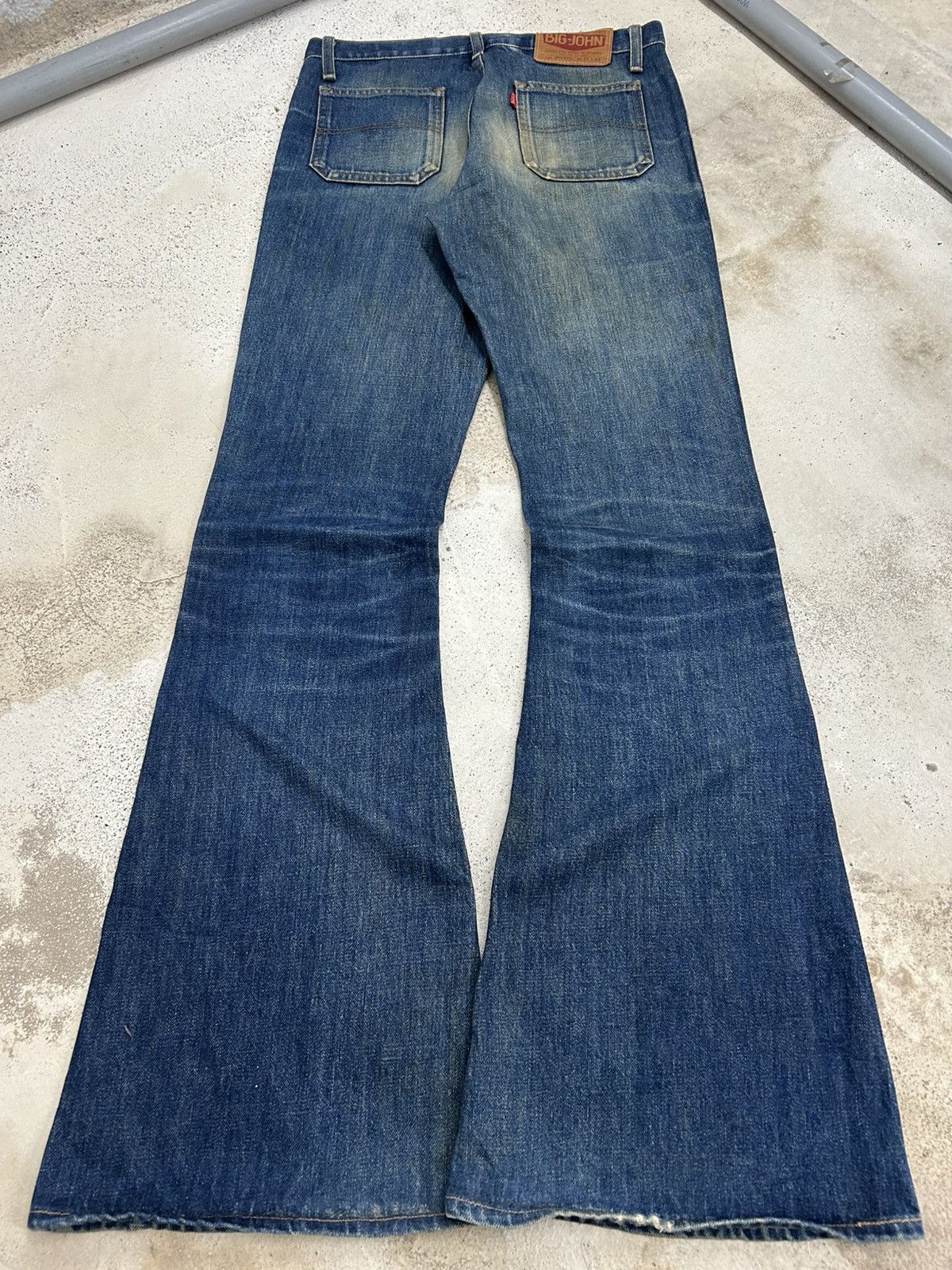 Big John Vintage 80s Big John Bell Bottom Mid Rise Mud Washed Size US 29 - 2 Thumbnail