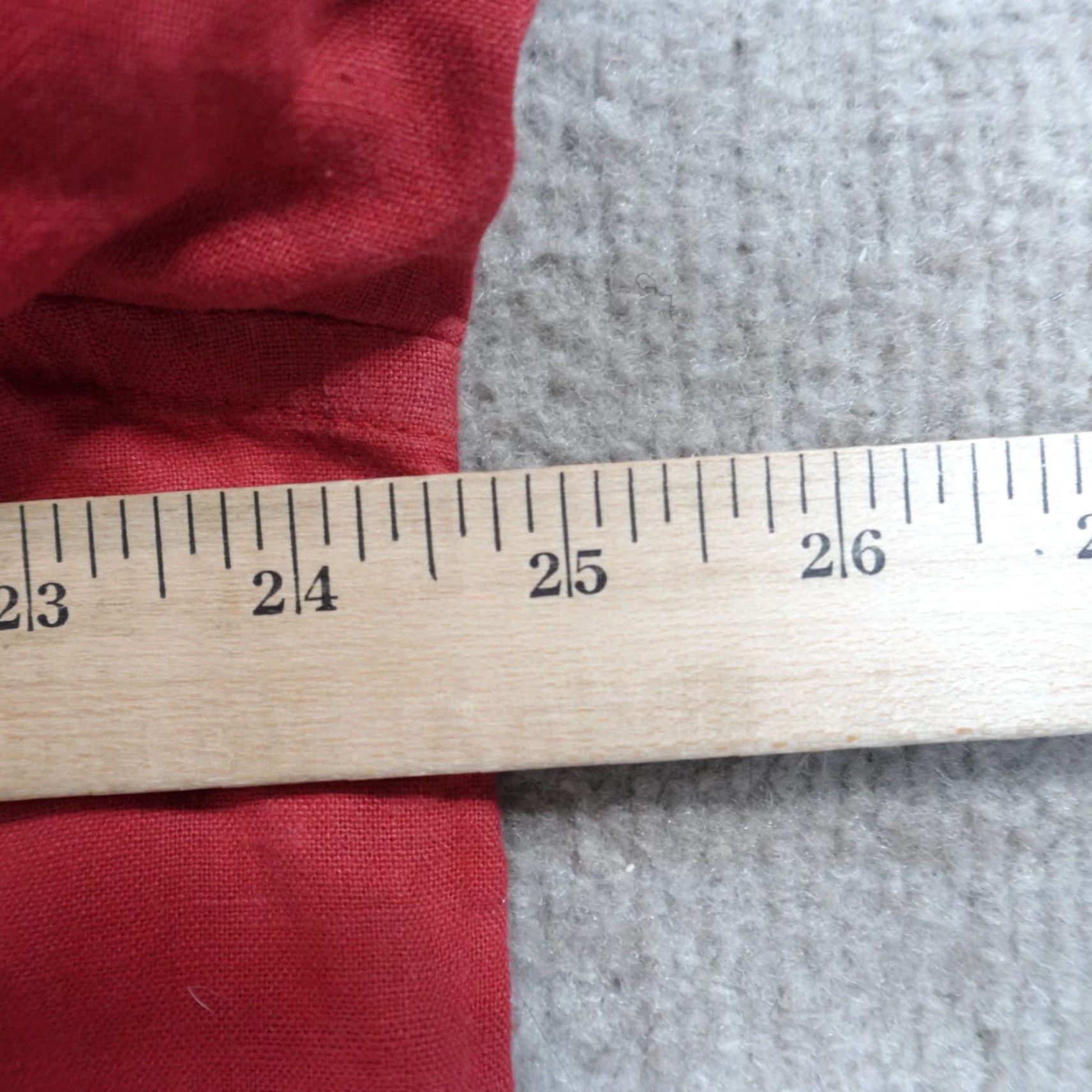 Ralph Lauren Lauren Ralph Lauren Shirt 2X Red 100% Linen Solid Button-Up Collared Long Sleeve Women Plus Size Size XXL / US 16-18 / IT 52-54 - 5 Thumbnail