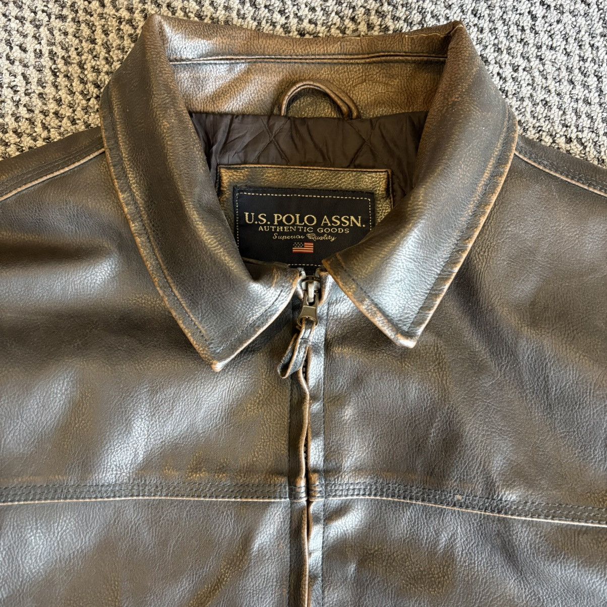 U.S. Polo Assn. US Polo Assn Leather Jacket Size US XL / EU 56 / 4 - 3 Thumbnail
