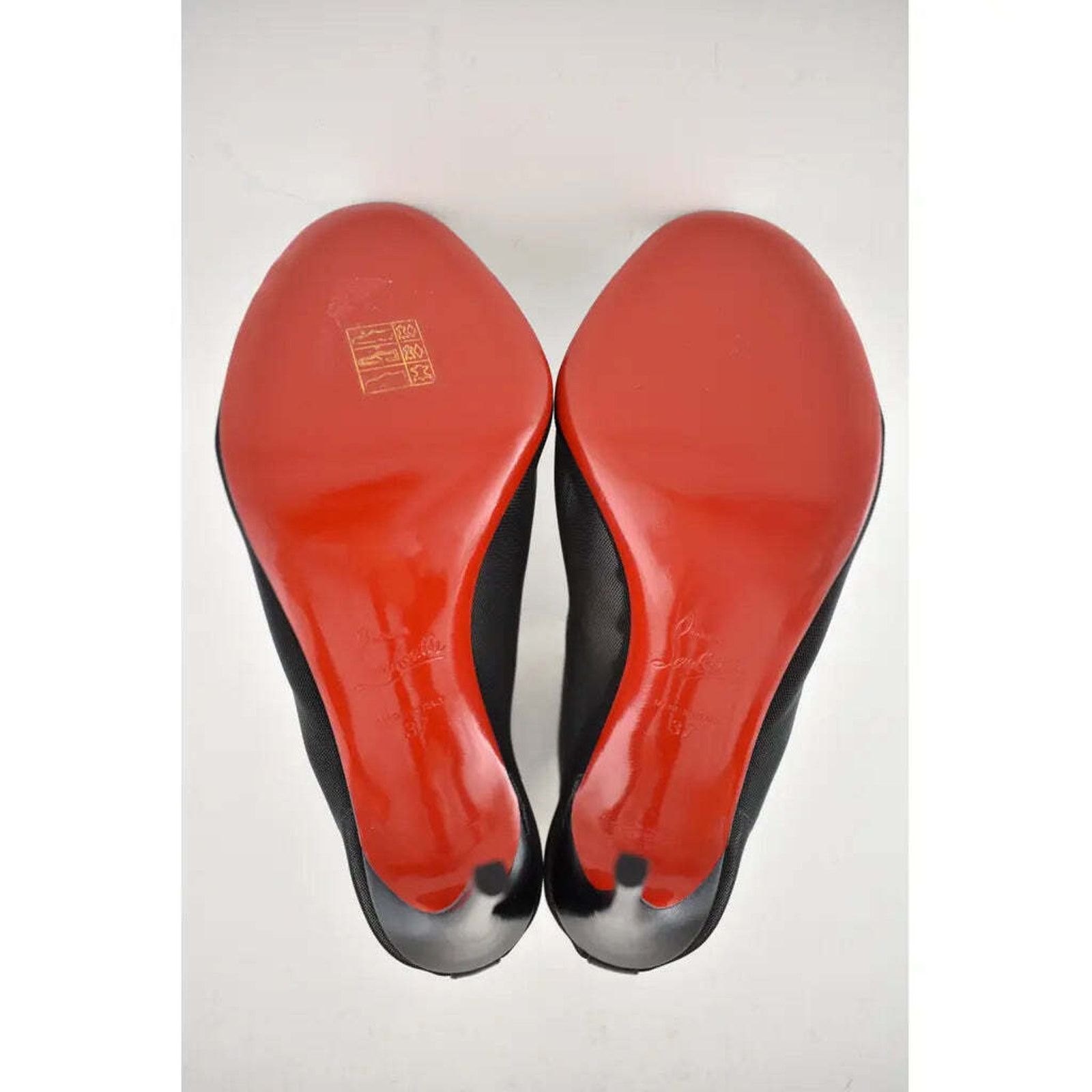 Christian Louboutin Christian Louboutin Marikate 100 Black Mesh Peep Toe Ankle Size US 7 / IT 37 - 12 Thumbnail