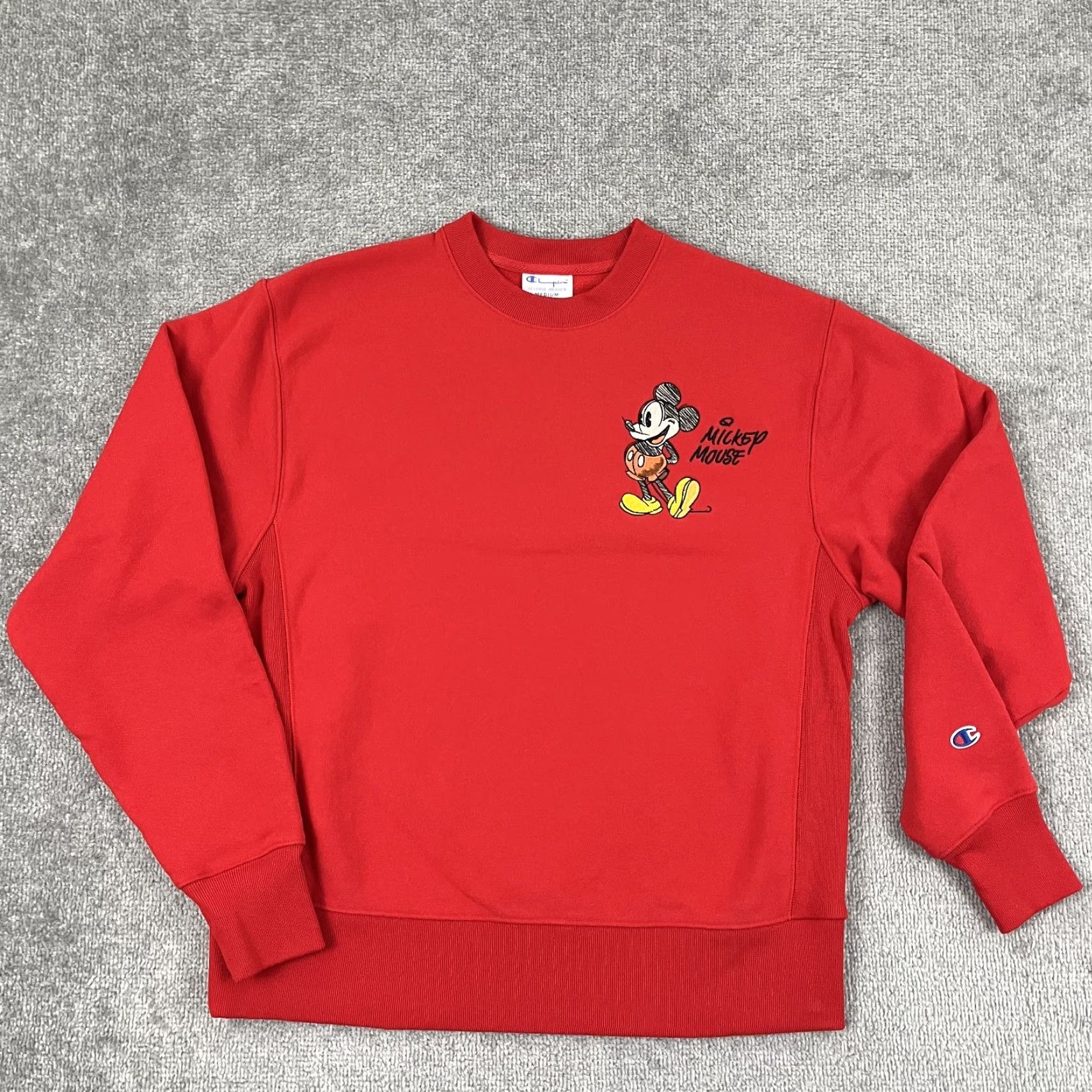 Champion VINTAGE Disney x Champion Reverse Weave Sweatshirt Mens Medium Red Mickey Pluto Graphic Size US M / EU 48-50 / 2 - 3 Thumbnail