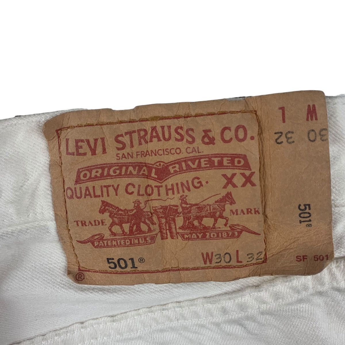 Levi's × Vintage Vintage LEVI’S lot 501 distressed white colour jeans Size 31" - 20 Thumbnail