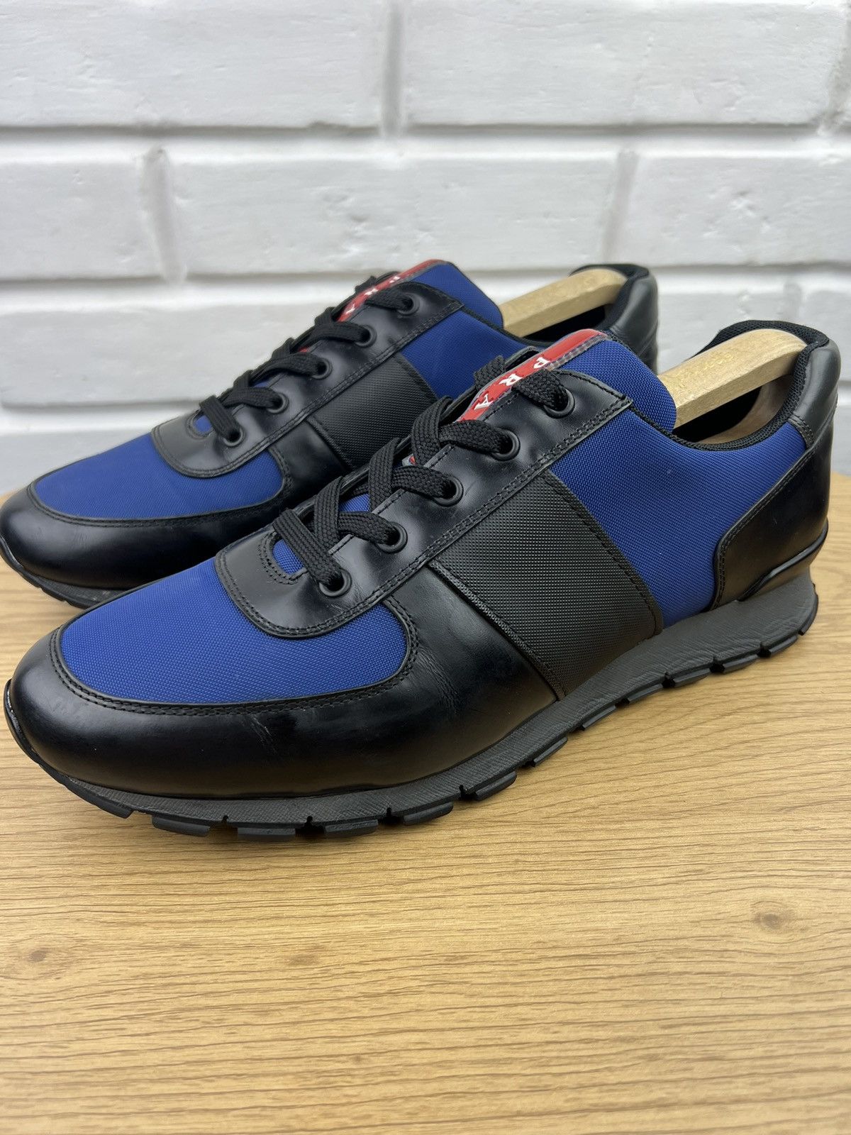 Prada PRADA Sneakers Low-Top Leather Nylon Shoes Red Tab Men’s Size US 11 / EU 44 - 1 Thumbnail