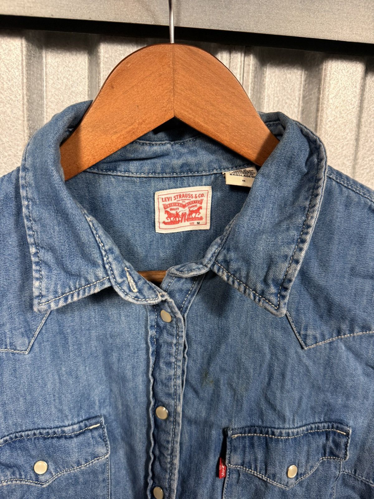 Levi's Vintage Clothing Vintage Levis Western Denim Pearl Snap Button Up Shirt Size US M / EU 48-50 / 2 - 10 Thumbnail