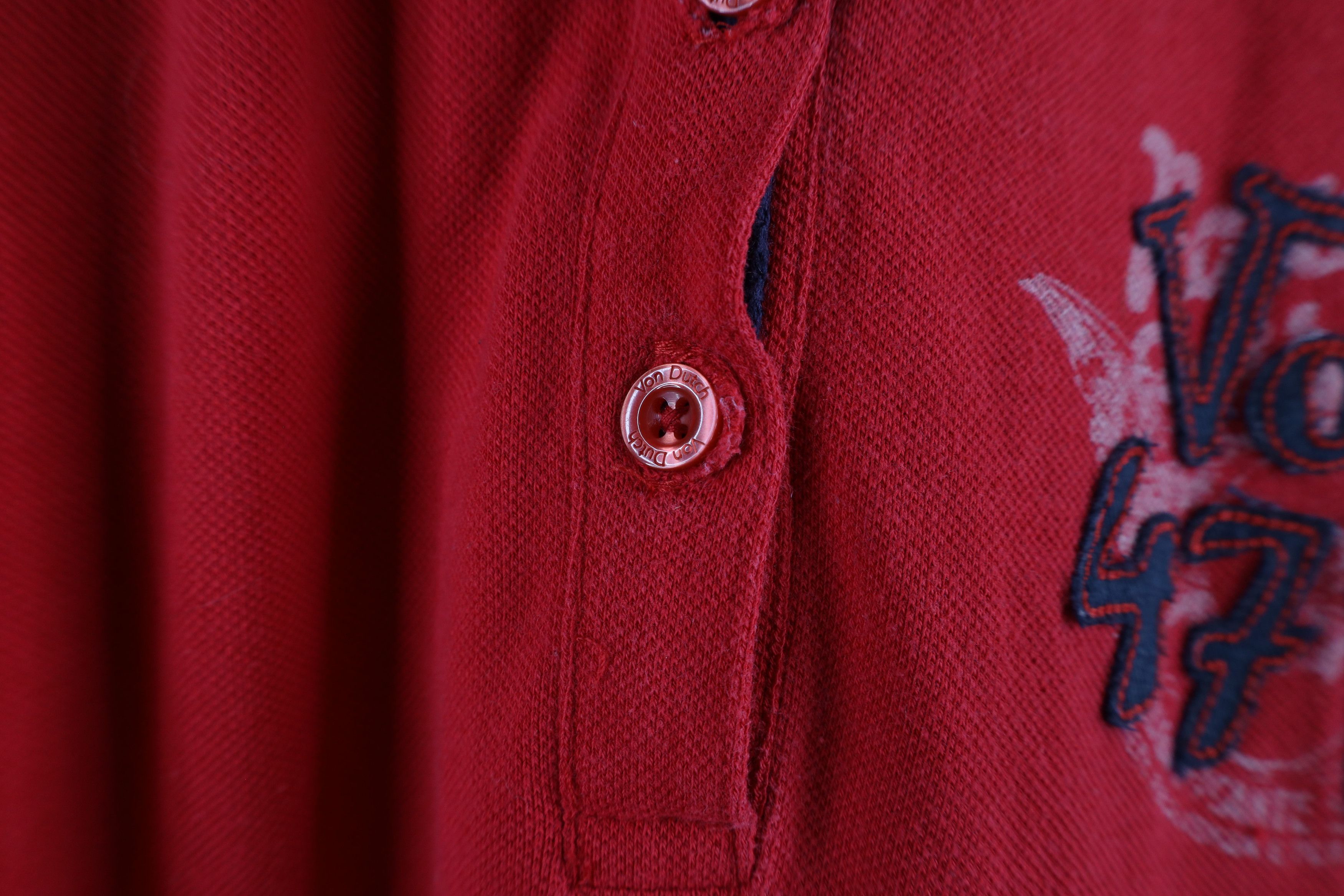 Vintage × Von Dutch Vintage Y2K Von Dutch Distressed Spell Collared Polo Shirt Size M / US 6-8 / IT 42-44 - 5 Thumbnail