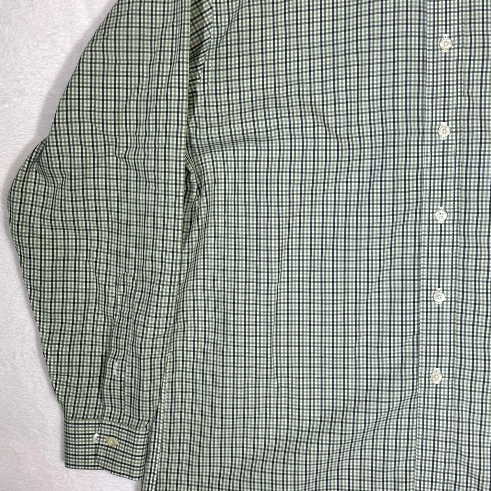 Brooks Brothers Brooks Brothers Shirt Mens L Check Non-Iron Button Down Long Sleeve Carbon Green Size US L / EU 52-54 / 3 - 3 Thumbnail