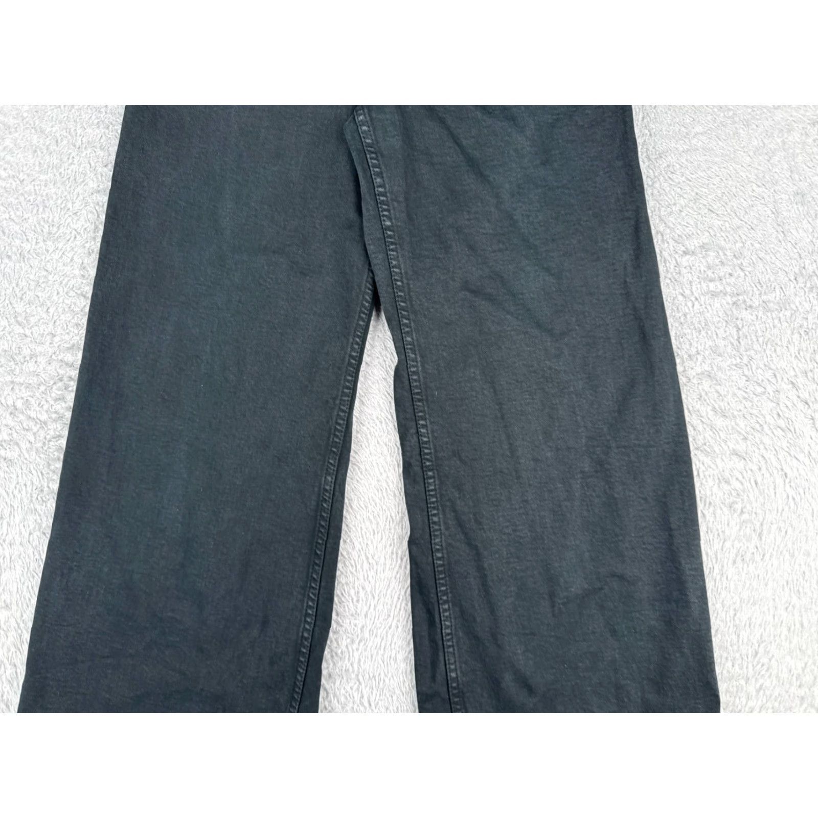 Zara Zara Jeans Women 2 Black Denim Wide Leg High Rise Zip Fly Cotton Blend 24X28 Size 26" / US 2 / IT 38 - 3 Thumbnail