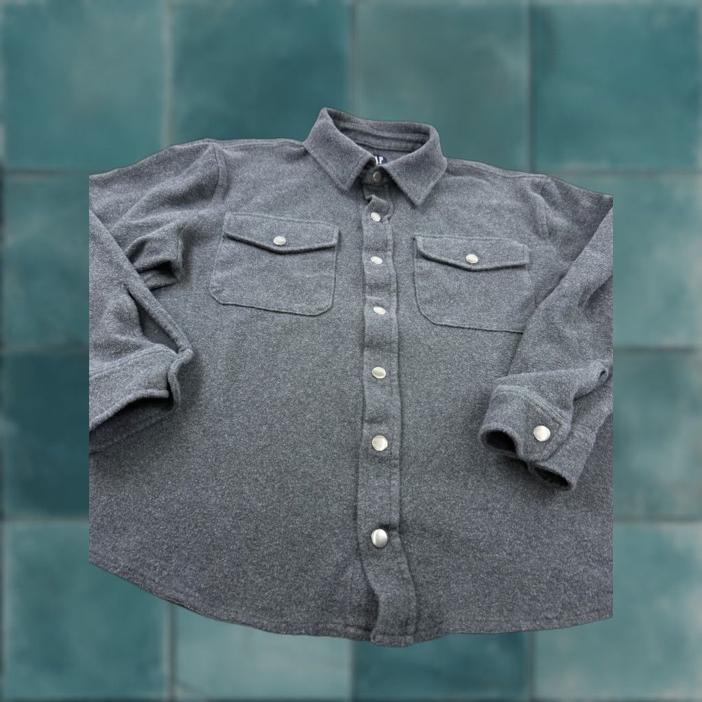 Gap Gap Shirt Mens M Gray Fleece Long Sleeve Snap Front Chest Pockets Casual Size US M / EU 48-50 / 2 - 1 Thumbnail