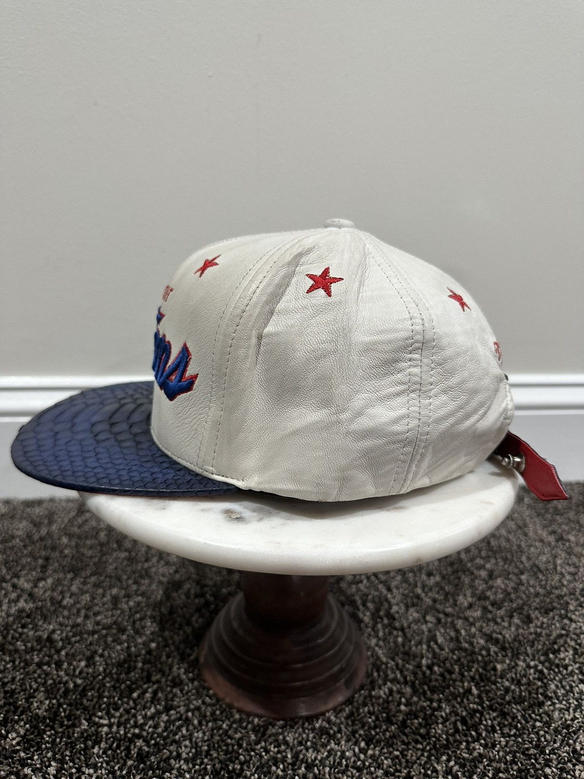 Just Don × Mitchell & Ness × NBA Just Don x Mitchell & Ness NBA Detriot Pistons Leather Hat Size ONE SIZE - 4 Thumbnail