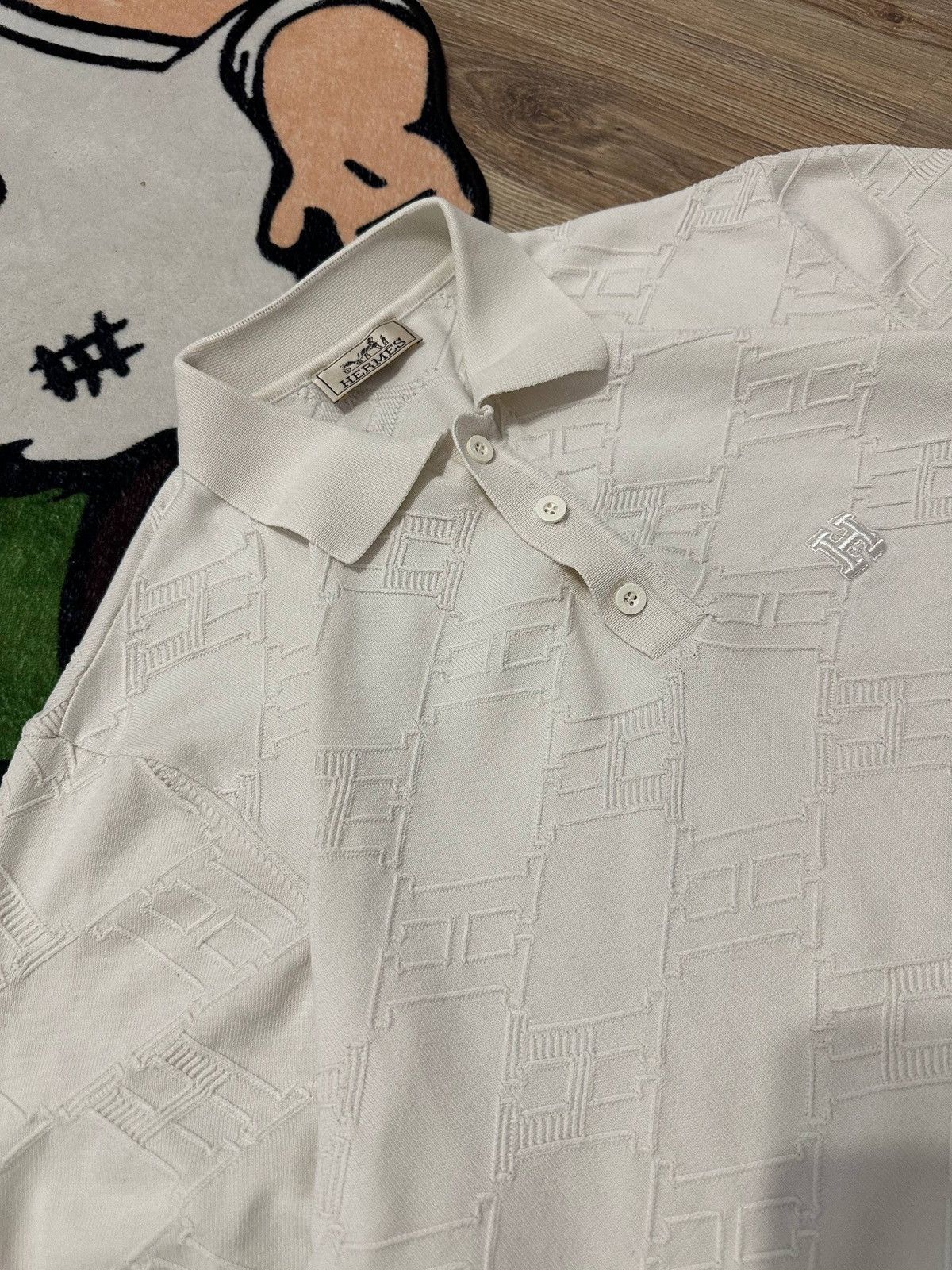 Hermes Hermes white monogram polo shirt Size US XL / EU 56 / 4 - 3 Thumbnail