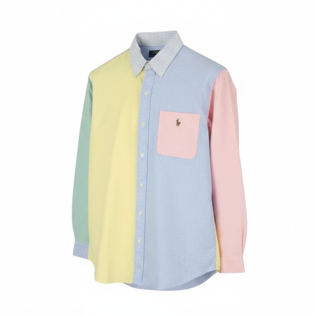Ralph Lauren M Colourful Button-Down Neck Custom Fit Casual 87021 Size US M / EU 48-50 / 2 - 1 Thumbnail
