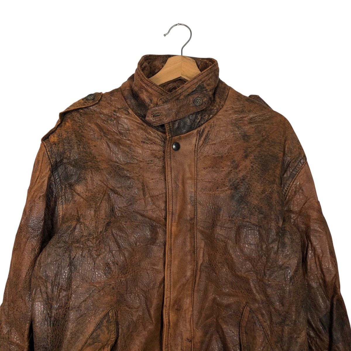 Japanese Brand 📌Vintage Fly Bomber Leather Jacket Freetime Issey Miyake Size US M / EU 48-50 / 2 - 4 Thumbnail