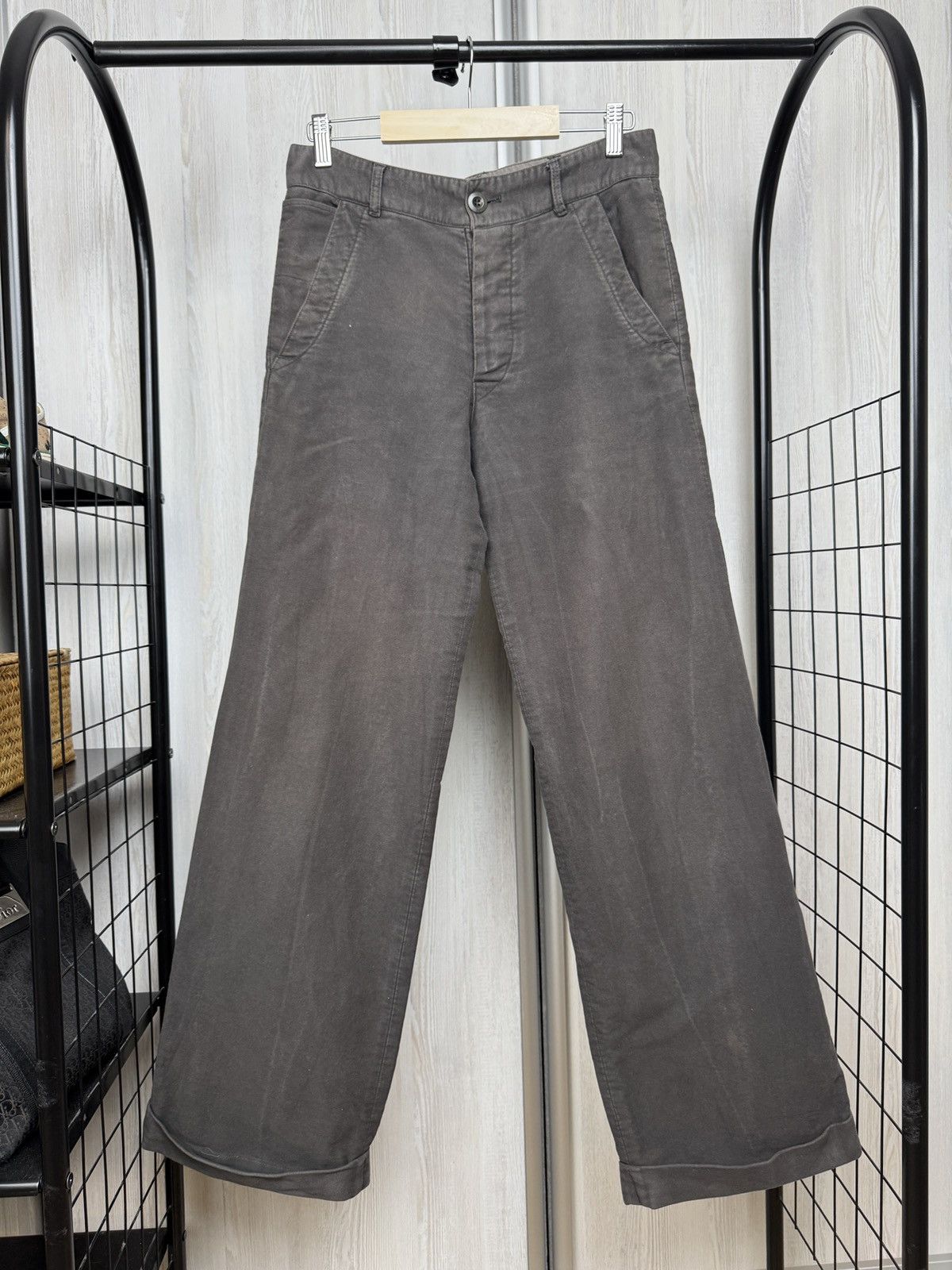 MARGARET HOWELL vintage faded Cotton Wide Pants made in UK