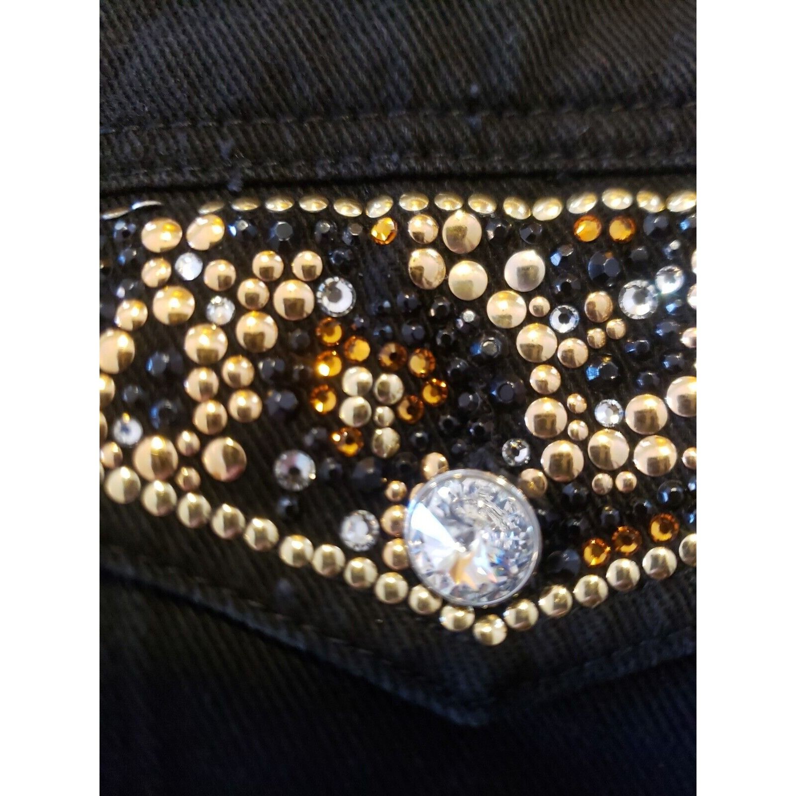 Vintage Christine Alexander Studded Jean Jacket Womens L Black Swaro Size L / US 10 / IT 46 - 6 Thumbnail
