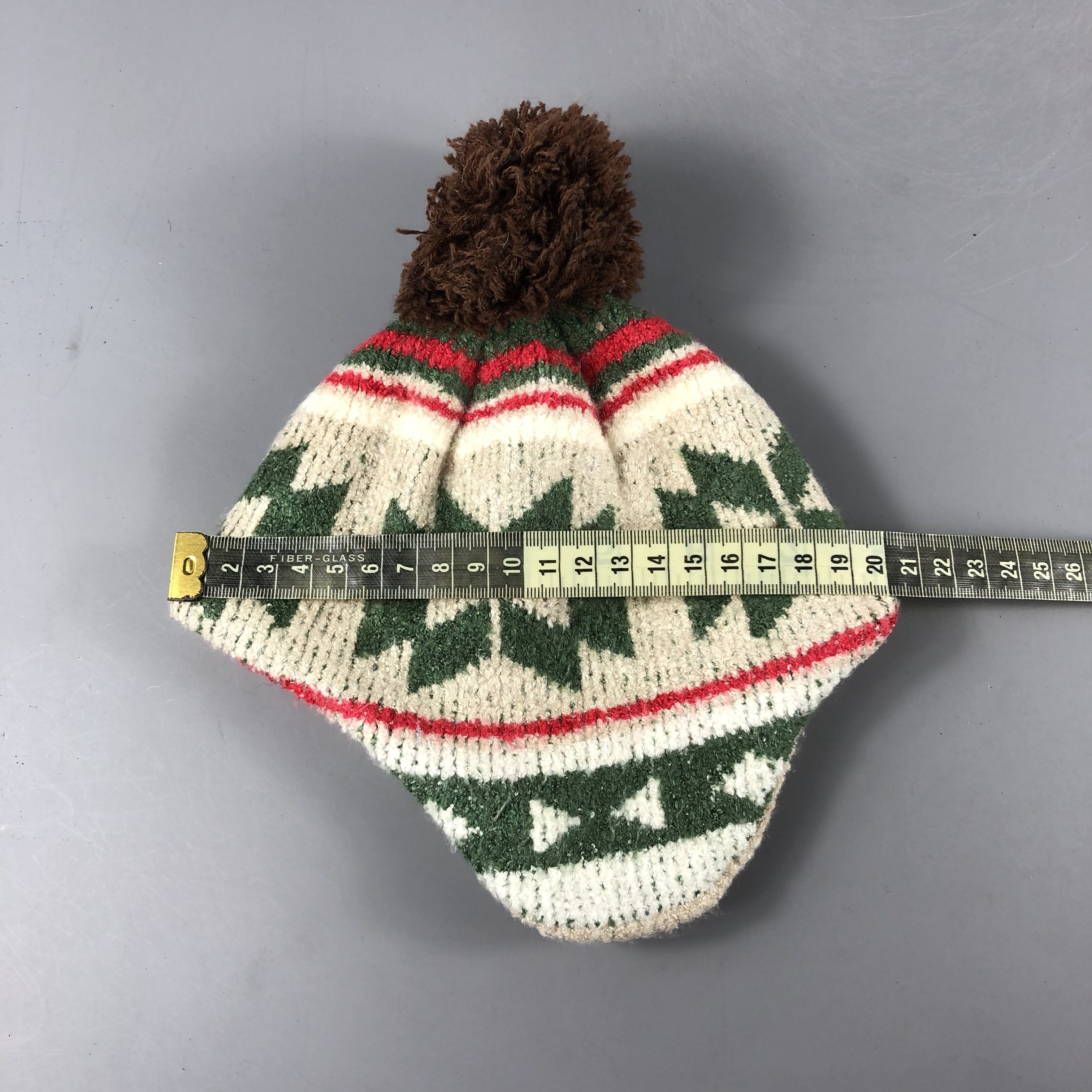 Vintage Ear Flap Hat Fair Isle Beanie Snow Hat Snow Cap -D1143 Size ONE SIZE - 3 Thumbnail